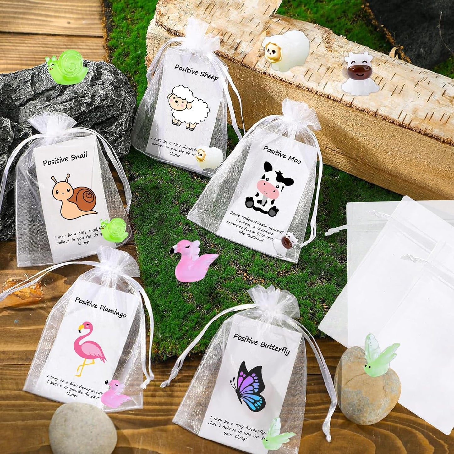 20 Set Employee Appreciation Gifts Bulk for Thank You Staff Back to School Student Teacher Office Coworker Nurse Pocket Gift Favors Animal Pun Inspirational Note Cards Cow Butterfly Flamingo Favors