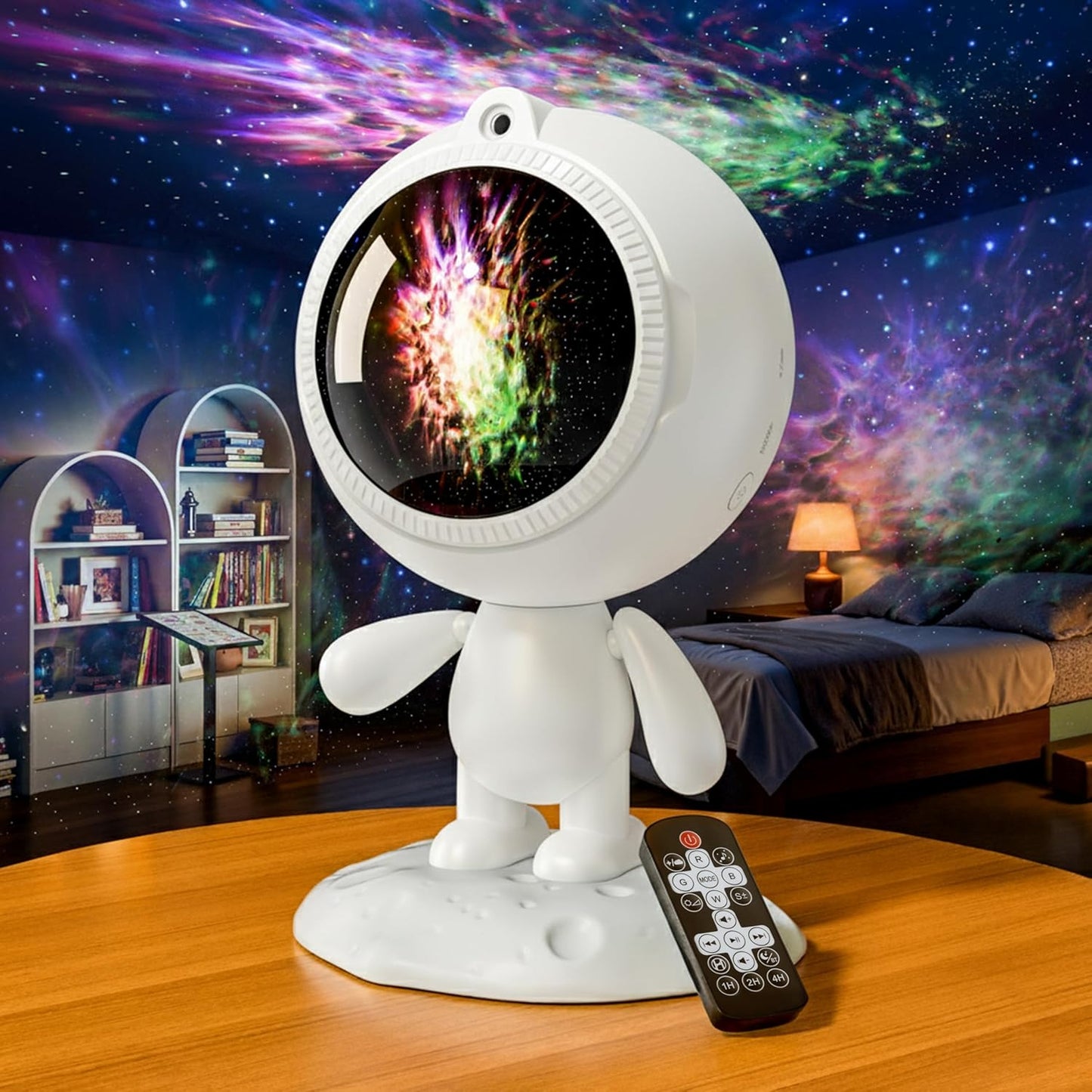 AIRIVO Dreamers Star Projector,Astronaut Galaxy Projector Bluetooth Speaker with Remote,White Noise,Interactive Posture Adjustment,Room Bedroom Decor,Birthday Christmas Gifts for Kids Adults