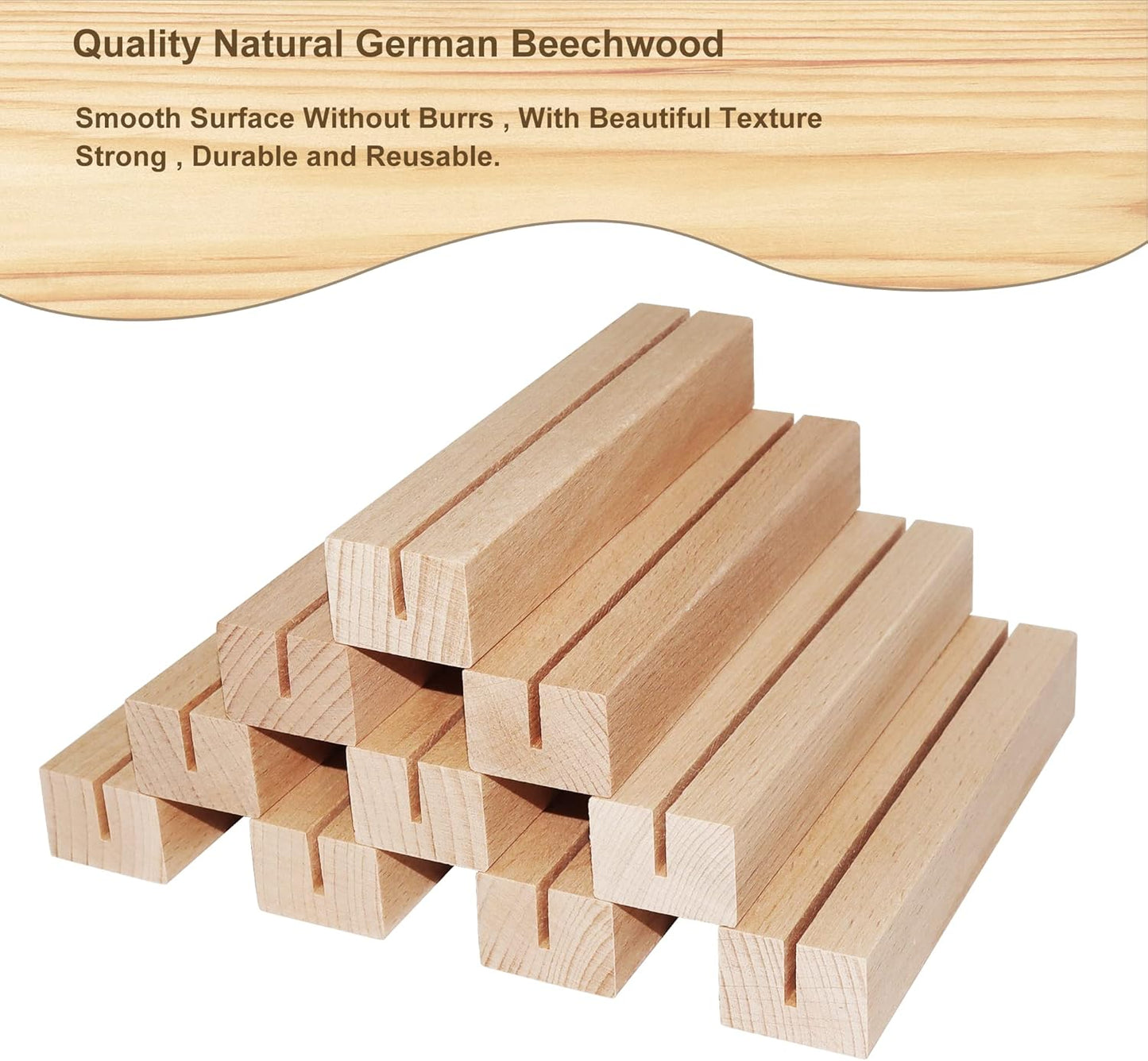 Wedding Table Numbers 1-15, Acrylic Arch Signs with Natural Wood Stands Holders, Rustic Table Decor for Reception & Parties (Frosted White)