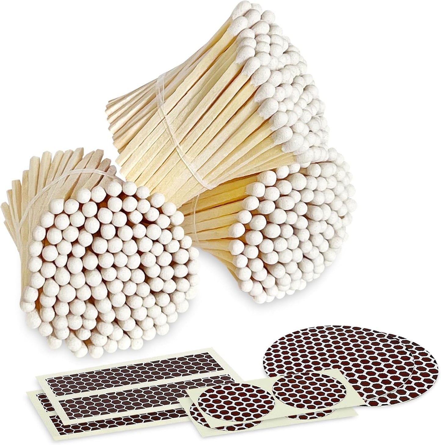 2" Classic White Tip Safety Matches | 300+ Bulk Artisan Matchsticks with Bumble Striker Stickers by Thankful Greetings | Decorative Candle Accessories | Unique & Fun for Home Decor, Gifts, & Events