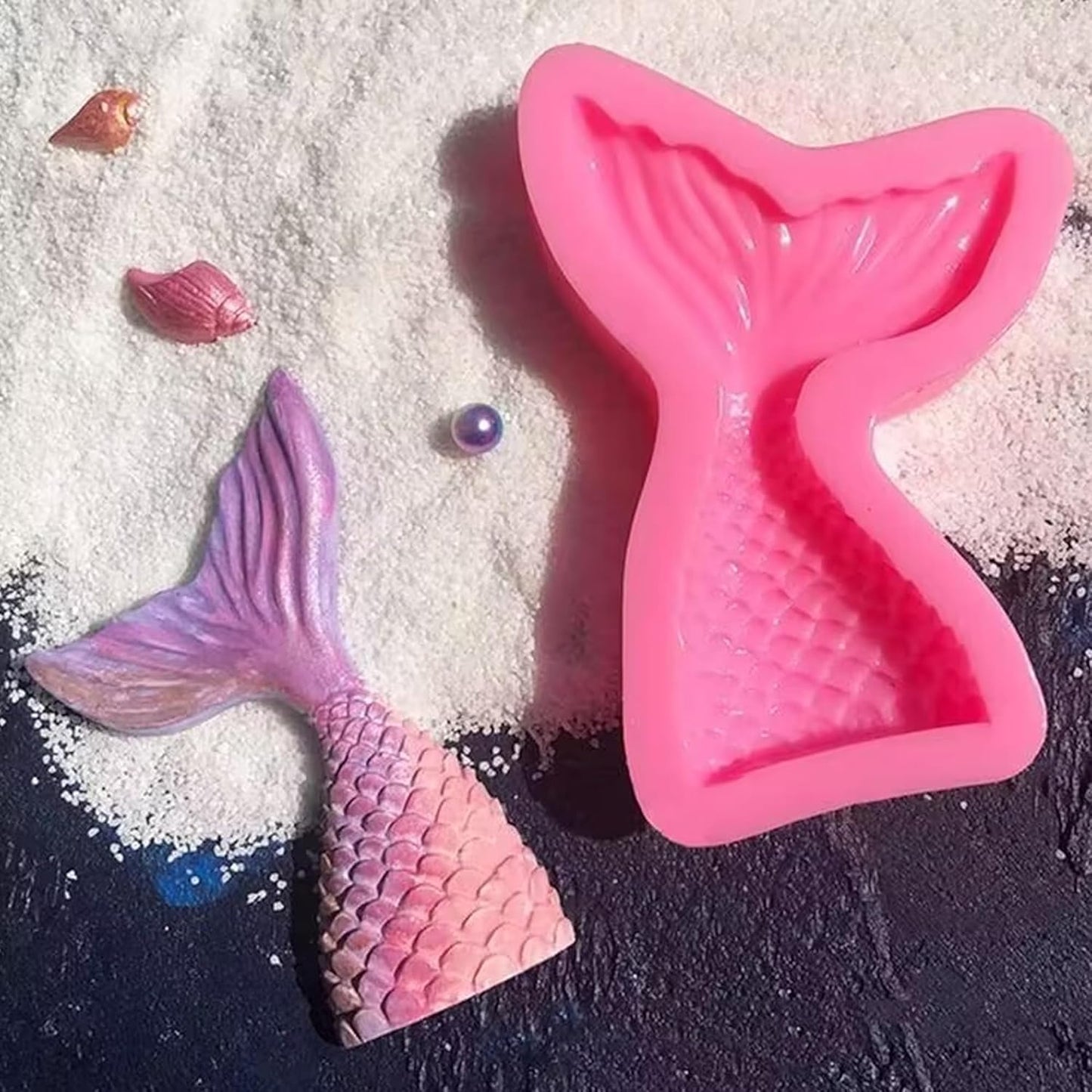 Seashell Silicone Molds, AIMEIKI 5 Pack Marine Theme Cake Fondant Silicone Molds Seashell Conch Starfish Baking Molds for Decorating Cake Candy Chocolate DIY Craft Projects