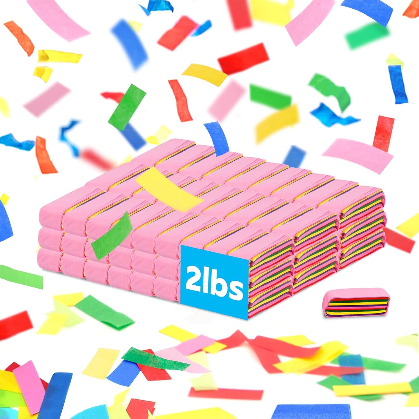 Multicolor Confetti Paper - BULK 2.2lbs | 1kg, Biodegradable Tissue Paper, Rainbow Light Weight, Non-Staining Paper, for Events, Crafts, Decorations
