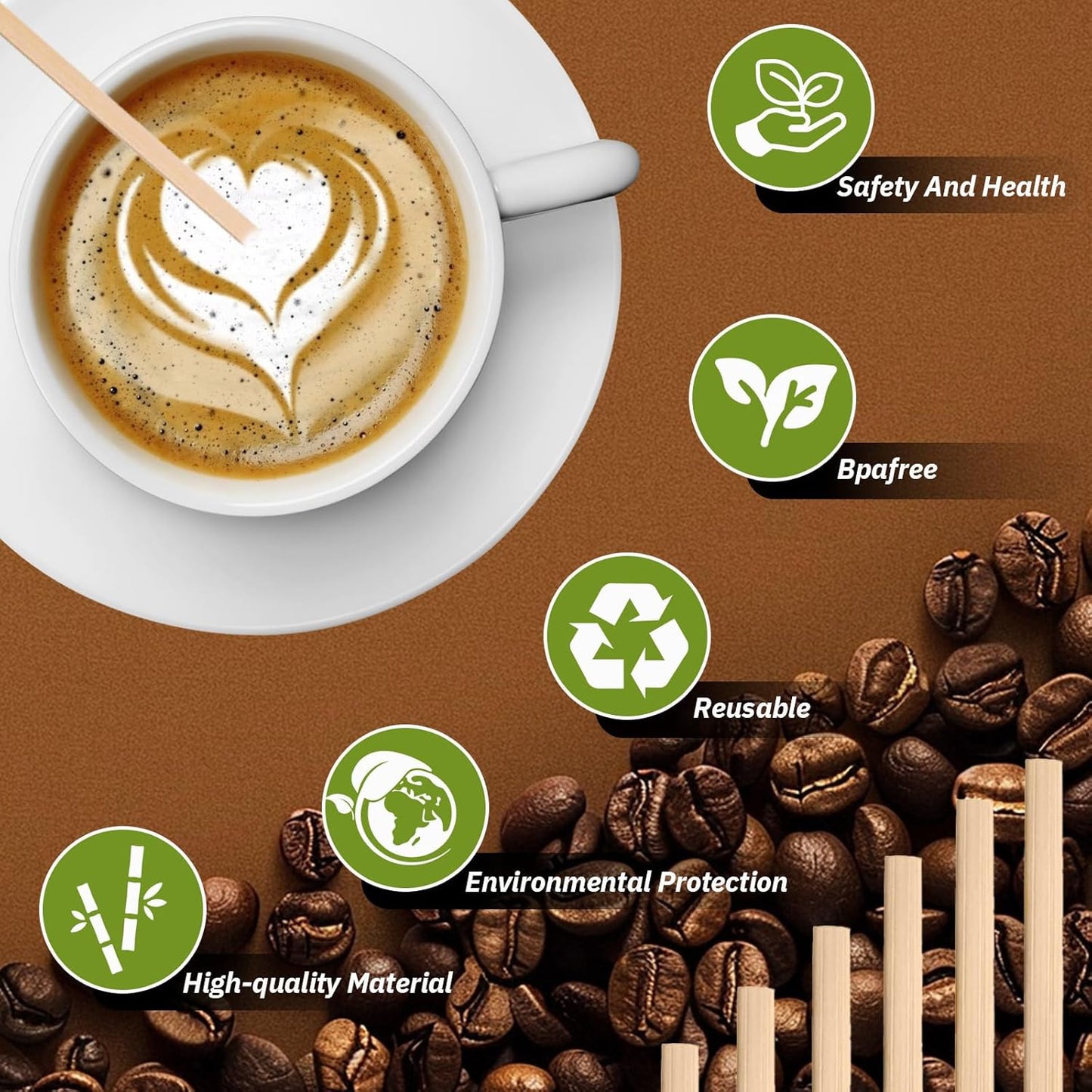 1000PCS Coffee Stirrers Bamboo Coffee Stir Sticks Disposable Hot Drink Beverage Stirring Swizzle Stir Sticks For Coffee Milk Juice Cocktail Chocolate For Party Bar 5.5 Inch Square