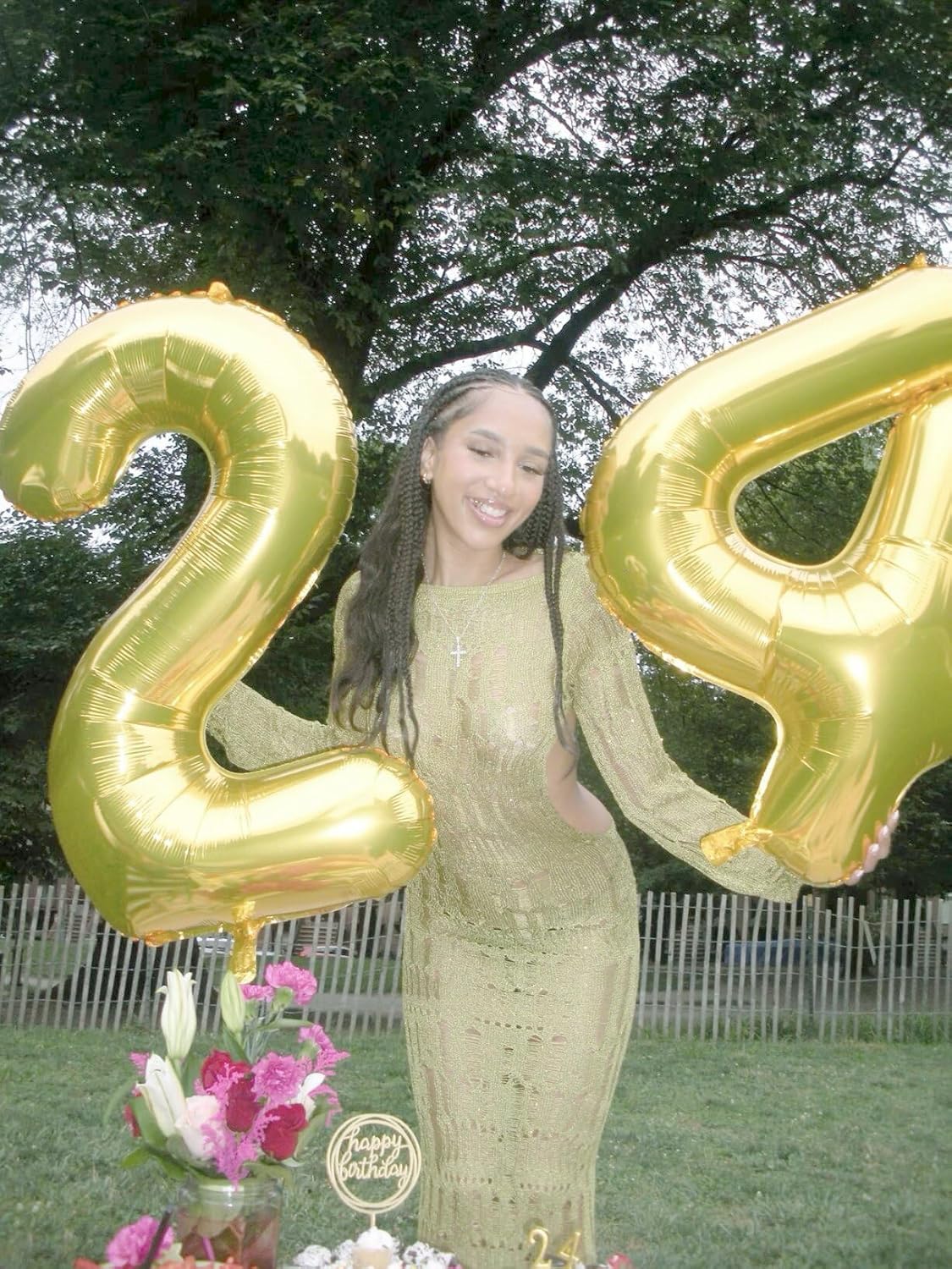 40 Inch Light Gold Large Number 4 Balloons, Giant Foil Number Four 14 24 34 40 44 Balloons, Champagne Gold Mylar Big Balloon for Anniversary Graduation Decorations