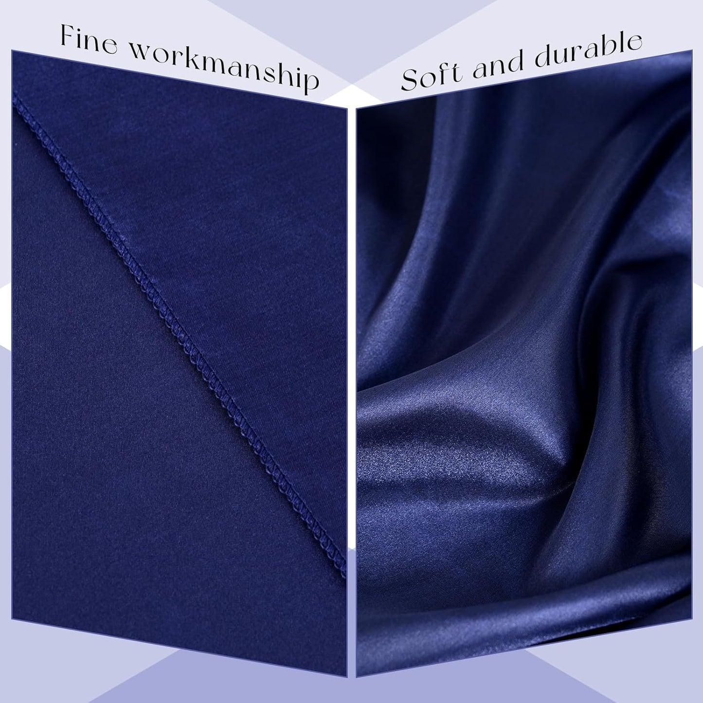 10 Packs Satin Tablecloth 120 Inch Navy Blue Round Table Cloth Silk Tablecloth Smooth Fabric Overlay Satin Table Cover Decoration for Wedding Party Banquet Events