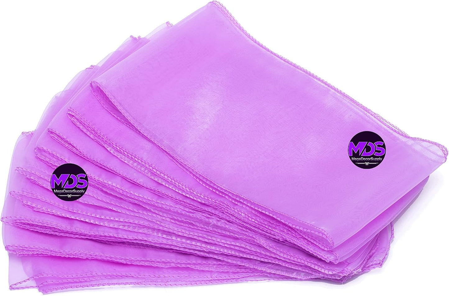 MDS Pack of 125 PCS Organza Chair Sashes Wider Dining Chair Bows Ribbon Tie Back for Wedding Party Birthday Bridal Shower Reception Event Banquet Home Chair Cover Decoration - Light Purple