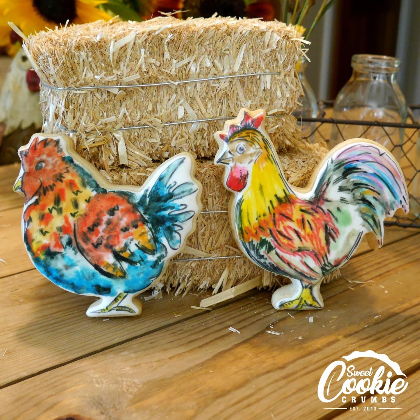 Chicken Cookie Cutter Set – Sharp & Stainless Steel Cooking Utensils – A Fun Fit for Sandwiches, Pancakes, Fruits & Crafts – Dishwasher-Safe 3-Piece Bakery Supplies by Sweet Cookie Crumbs