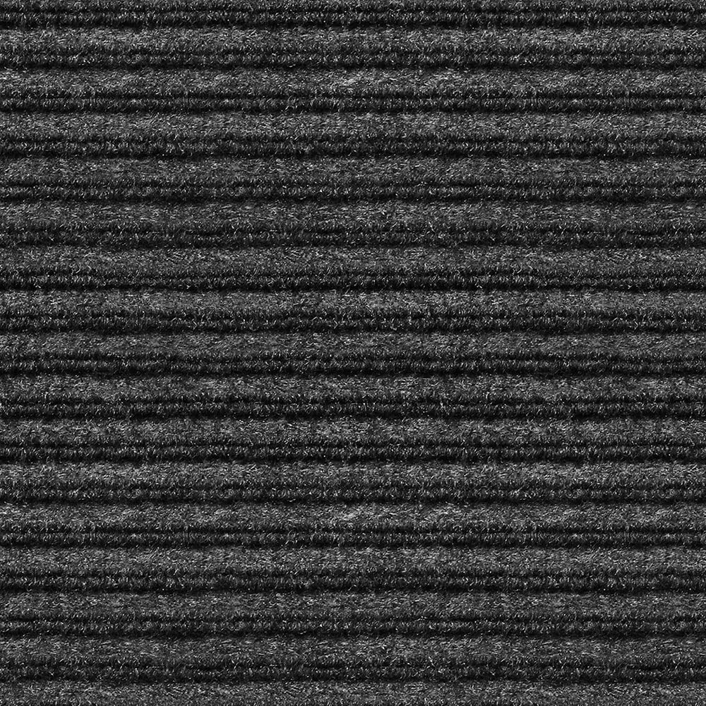 House, Home and More Indoor Outdoor Double-Ribbed Carpet Runner with Skid-Resistant Rubber Backing - Smokey Black - 3 Feet x 30 Feet