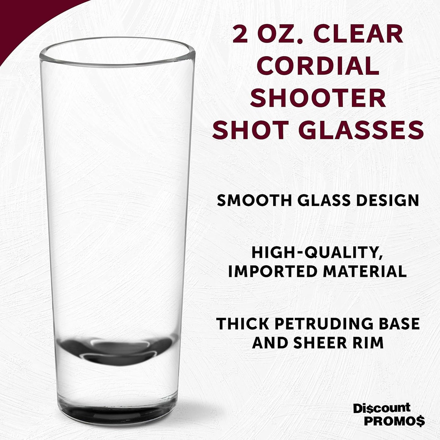 DISCOUNT PROMOS Cordial Shooter Shot Glasses 2 oz. Set of 10, Bulk Pack - Great for Birthdays, Parties, Indoor & Outdoor Events - Black