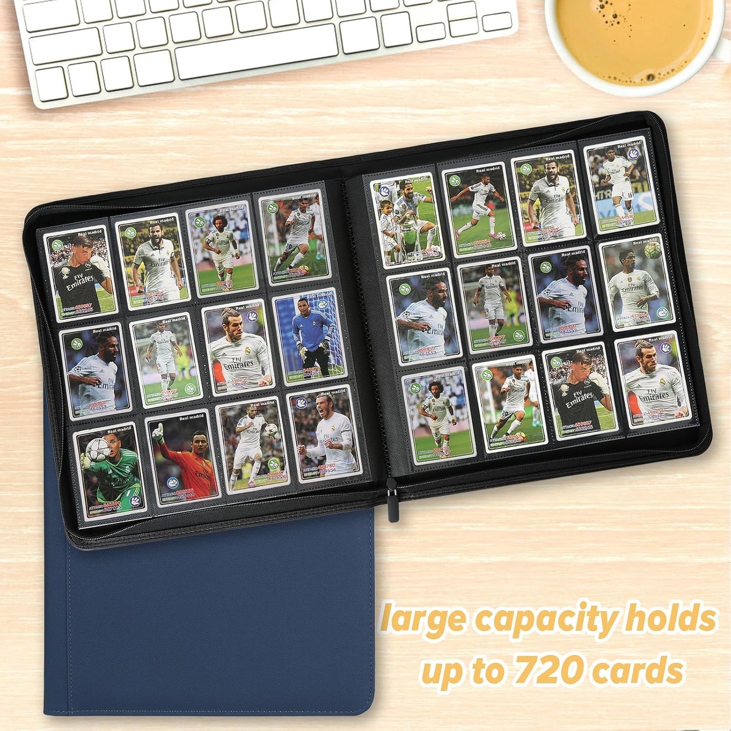 Trading Card Binder 12 Pocket, 720 Pockets Card Binders, Card Collection Binder, Card Album Folder for MTG, TCG, Sports Cards, Game Cards (Dark Blue)