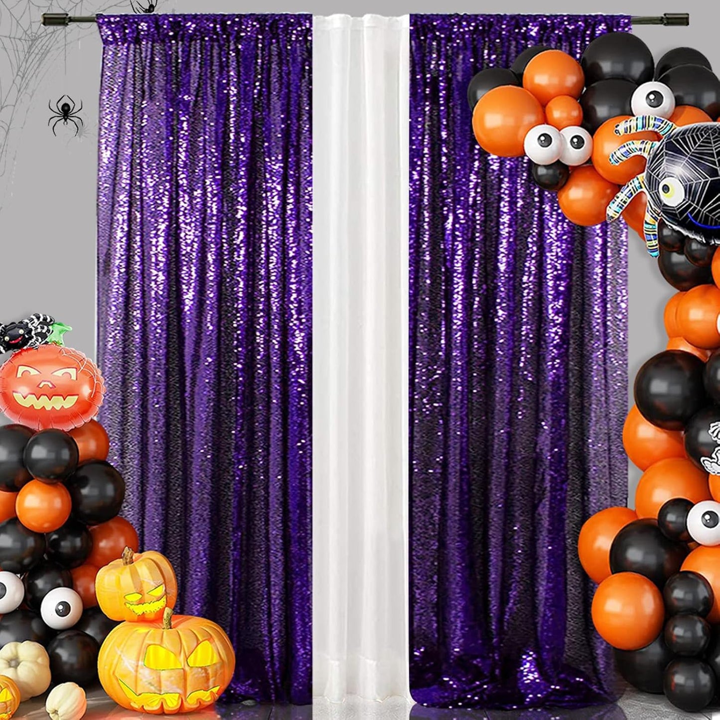 Eternal Beauty Sequin Backdrop Curtains, 3x7 Ft-2 Panels Purple Back Drop for Shimmer Photography Party Wedding Birthday Decor