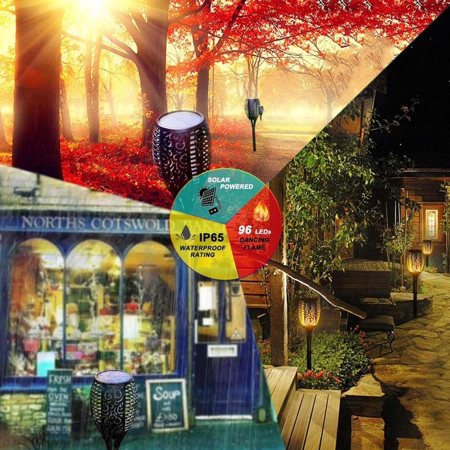 Solar Tiki Torch 43" (Super Large Size) with Flickering Flame, 99 LED Outdoor Waterproof Solar Powered Lights for Holiday Decorations Outside Garden Yard Pathway Decor