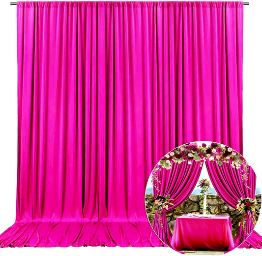 10 x 10 Feet Rose Red Backdrop Curtain for Partie, Background Curtains for Photoshoot, Birthday, Wedding, Halloween, Thanksgiving, Christmas Day, New Year Party Decorations 5Ft x 10Ft, 2 Panels