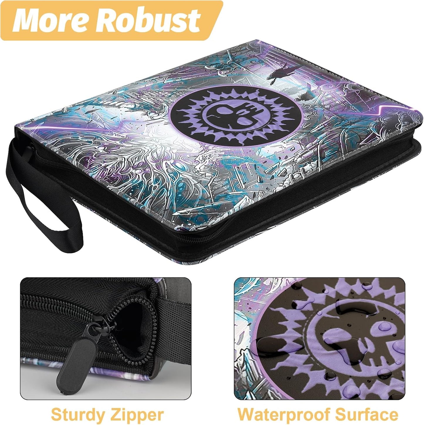 Card Binder for MTG Cards, Premium 9 Pocket Card Binder for Trading Cards, 720 Double Sided Pocket Collector Card Album for Standard Cards,Card Collection Folder for YGO/PTCG/Game Cards (Purple Print)