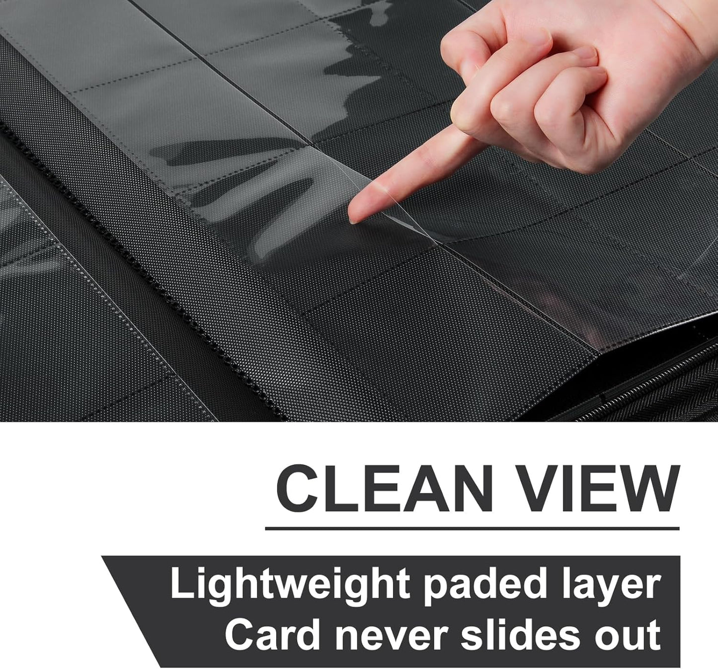 GEAoffice Trading Card Binder 16 Pockets, Premium Large 1000 Card Binder Holds 1000+, Side Loading Collection Album Folders for YuGiOh, MTG, TCG, Games& Sports, Carbon Black