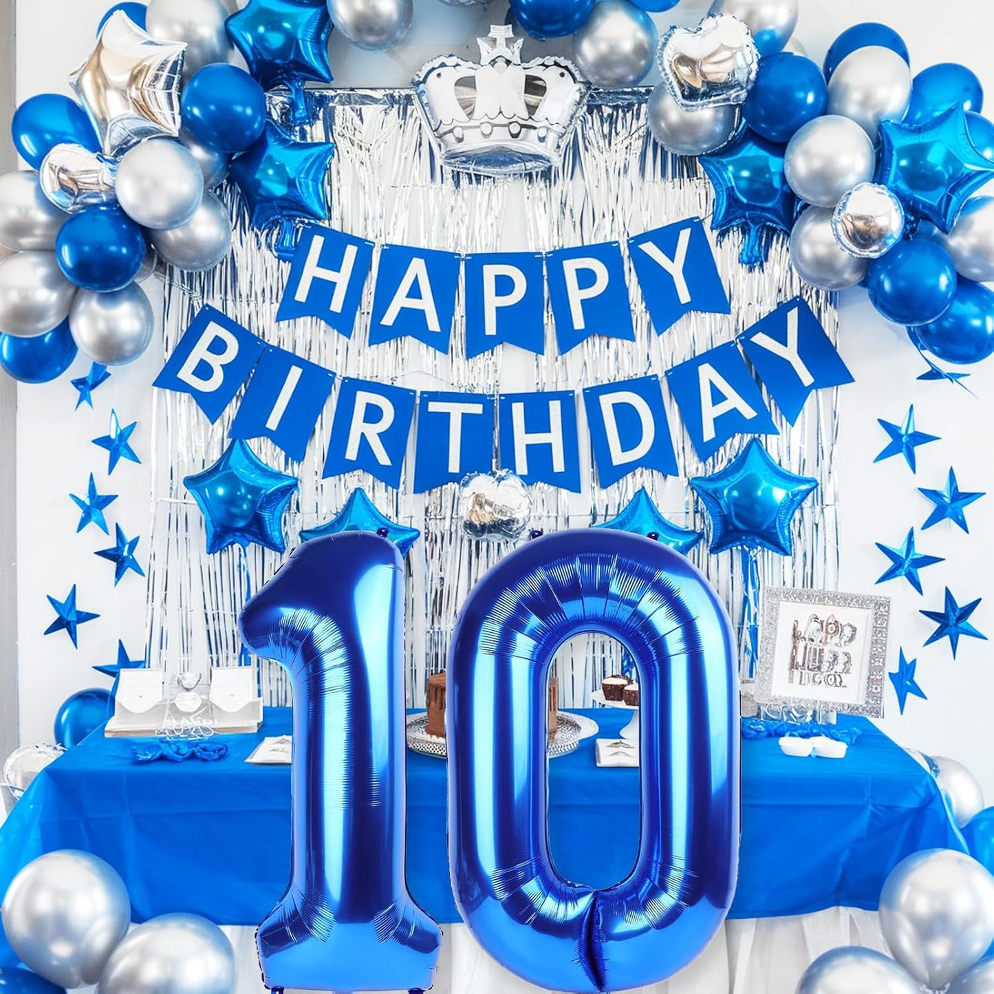 40 Inch Large Numbers Balloons 0-9, Self Inflating Navy Blue Foil Number 0 Helium Balloon Boy Girl, Big Dark Royal Blue Digit 0 Balloons for Women Men 30 40 50 60 70 80 100 Birthday Party Decoration