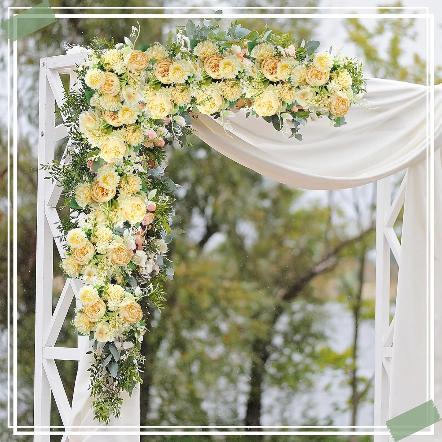 Zeyune 8 Pcs Wedding Silk Flowers Fake Silk Flowers Faux Bouquet Hydrangea Bouquets for Wedding Birthday Party Table Centerpieces Home Decoration(Champagne,Peony)