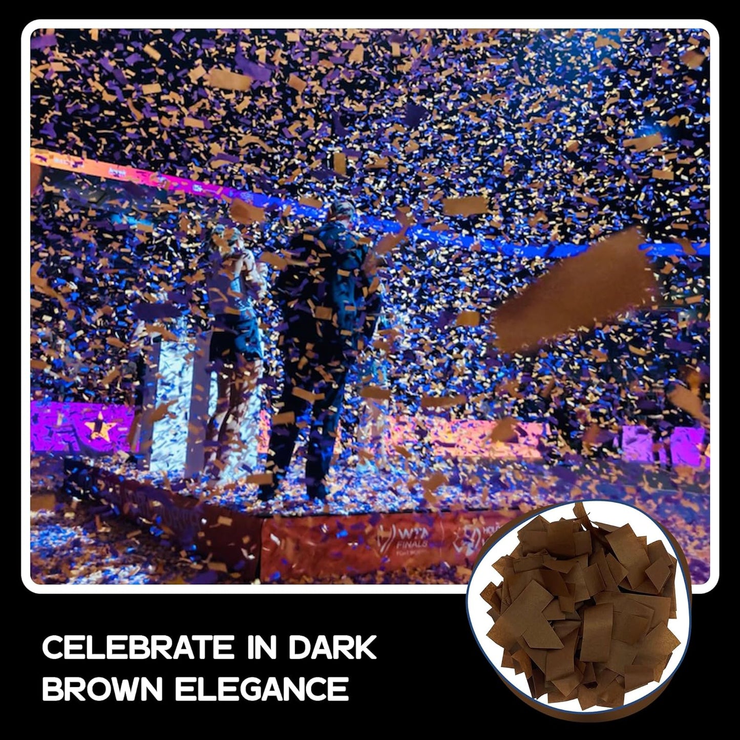Ultimate Confetti, Brown Biodegradable Confetti - Rectangular Flame-Resistant Tissue Paper Confetti for Cannon and Launcher use – Best for Gender Reveal, Parties, and Concerts - 20 lb, 320 oz