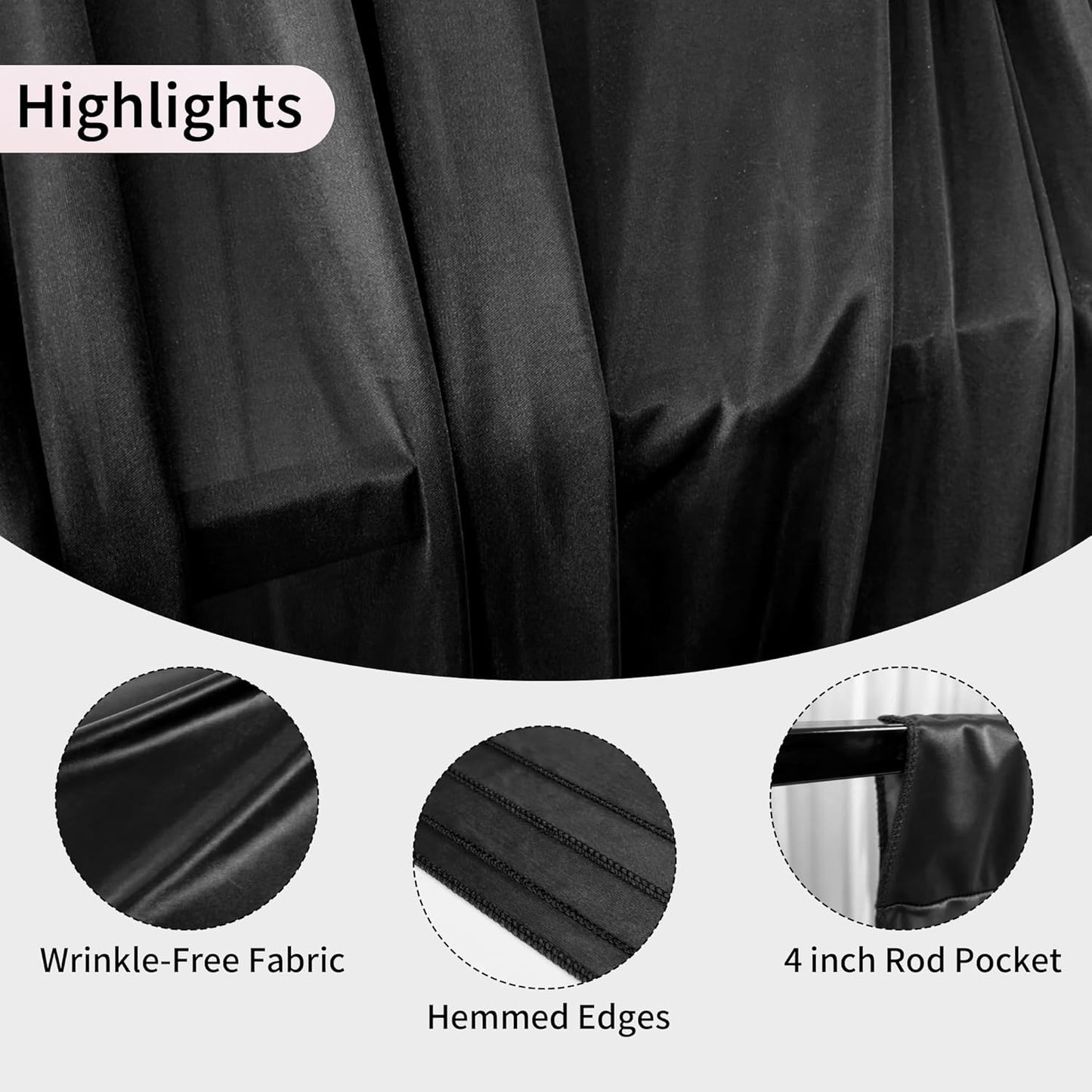 20x10ft Backdrop Curtains for Parties, 4 Panels 5x10ft Photography Backdrop Curtain with Rod Pocket,Backdrop Polyester Background Drapes,Wedding Backdrop Drapes for Birthday Baby Shower Home Decor