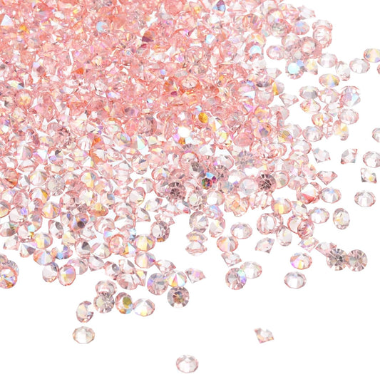 PATIKIL 14000Pcs Wedding Table Scatter Confetti Crystals 3mm Acrylic Diamonds Vase Fillers Gems for Table Centerpiece Decorations Bridal Shower Party, Pink AB