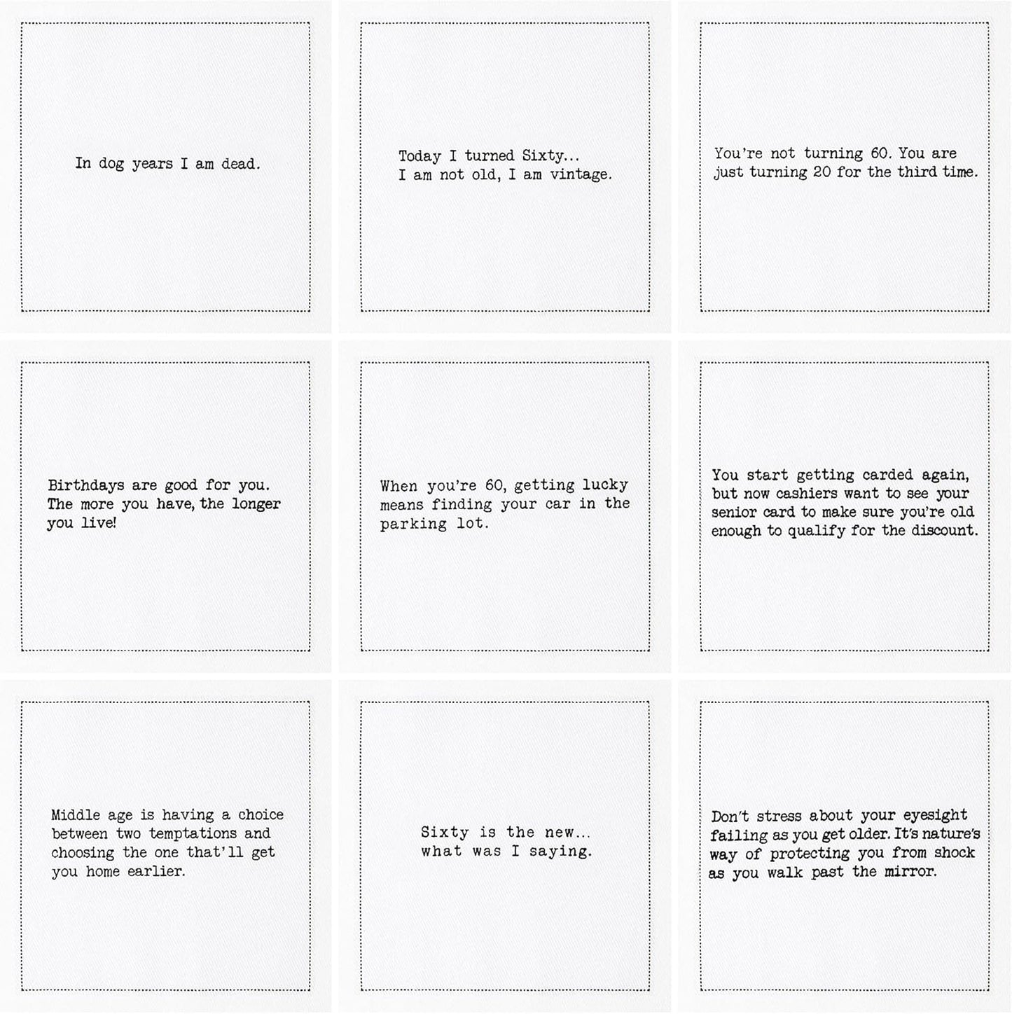 Five Star Napkins 60th Birthday Quotes White Cotton Cocktail Napkins, Beverage Napkins, Bar Napkins, Cloth Napkins, Party Napkins, Events, Holidays, Weddings, Birthdays, Disposable, 4.5" x 4.5"- (50x)