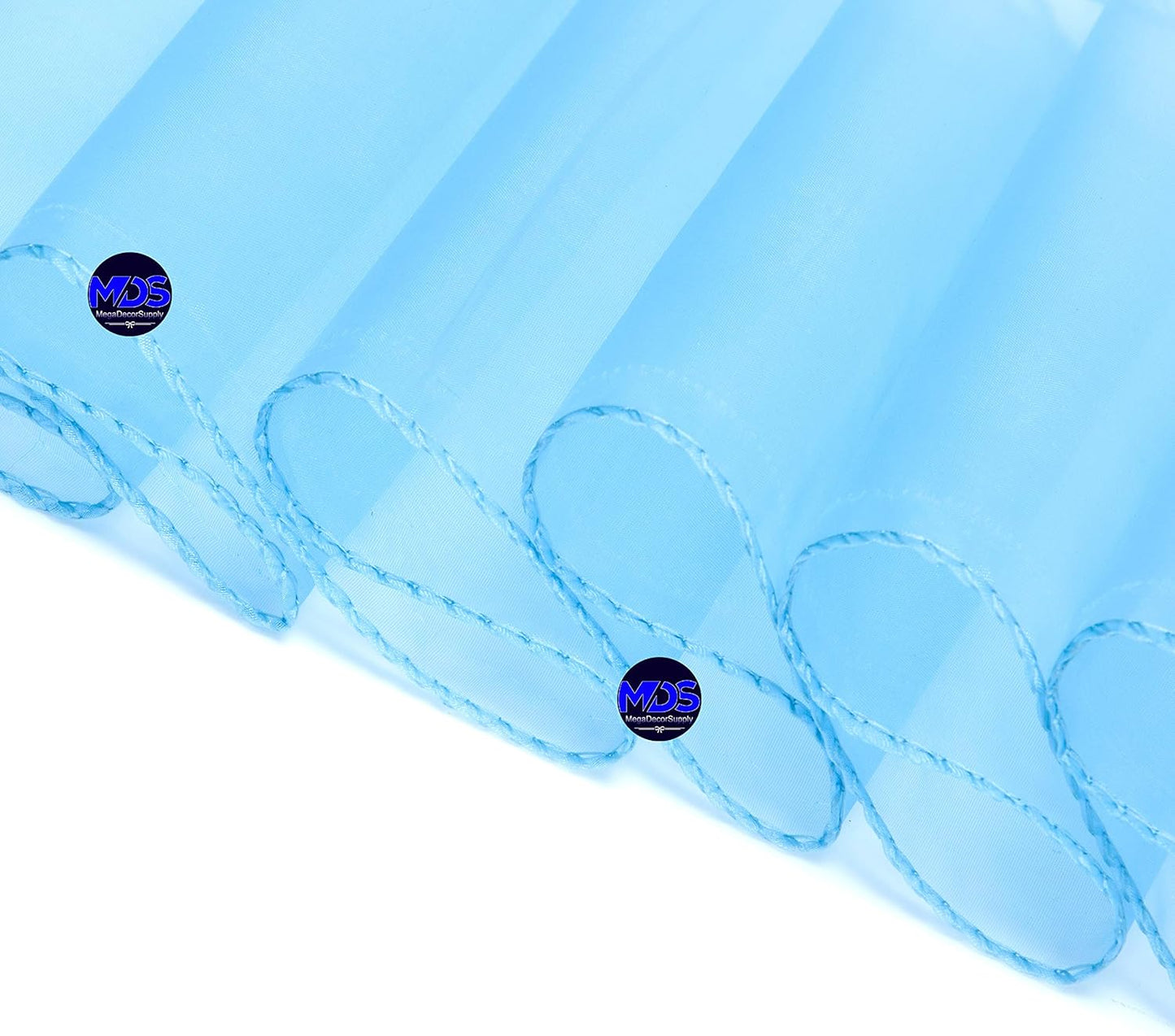 MDS Pack of 75 PCS Organza Chair Sashes Wider Dining Chair Bows Ribbon Tie Back for Wedding Party Birthday Bridal Shower Reception Event Banquet Home Chair Cover Decoration - Baby Blue