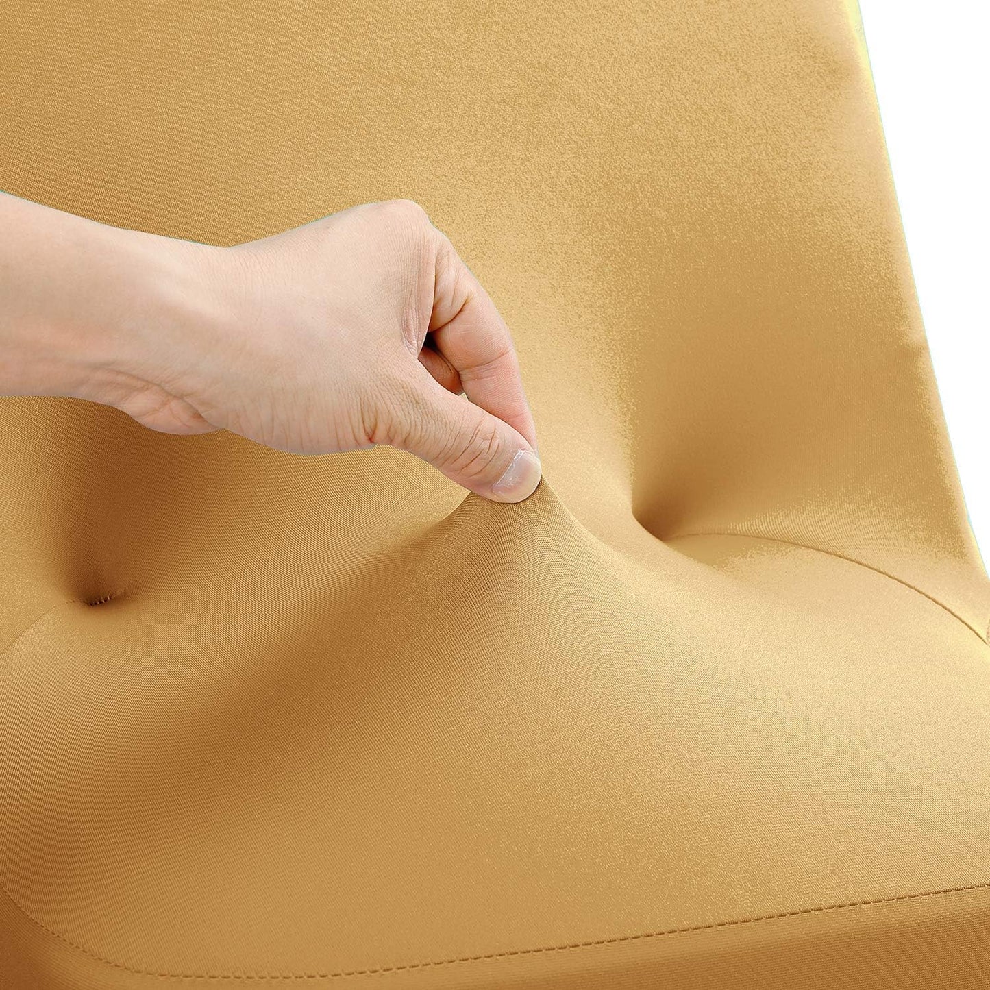 Peomeise Stretch Spandex Folding Chair Cover for Wedding Party Dining Banquet Event (Gold,25pcs)