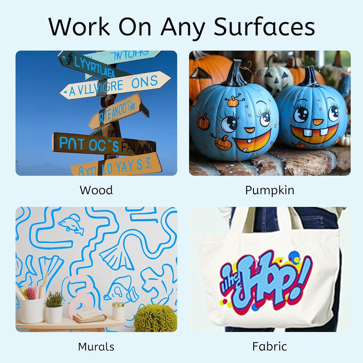 3 Pcs Blue Jumbo Permanent Markers: 15mm Wide Tip Thick Acrylic Paint Pen Large Calligraphy Marker for Rock Painting, Poster, Sign, Canvas, Glass, Wood, Ceramic