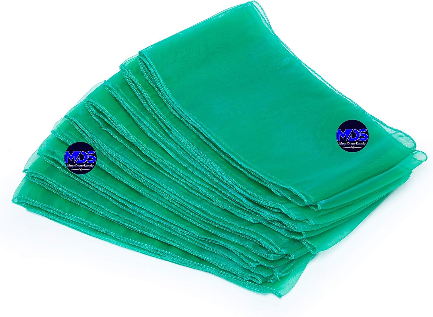 MDS Pack of 75 PCS Organza Chair Sashes Wider Dining Chair Bows Ribbon Tie Back for Wedding Party Birthday Bridal Shower Reception Event Banquet Home Chair Cover Decoration - Green
