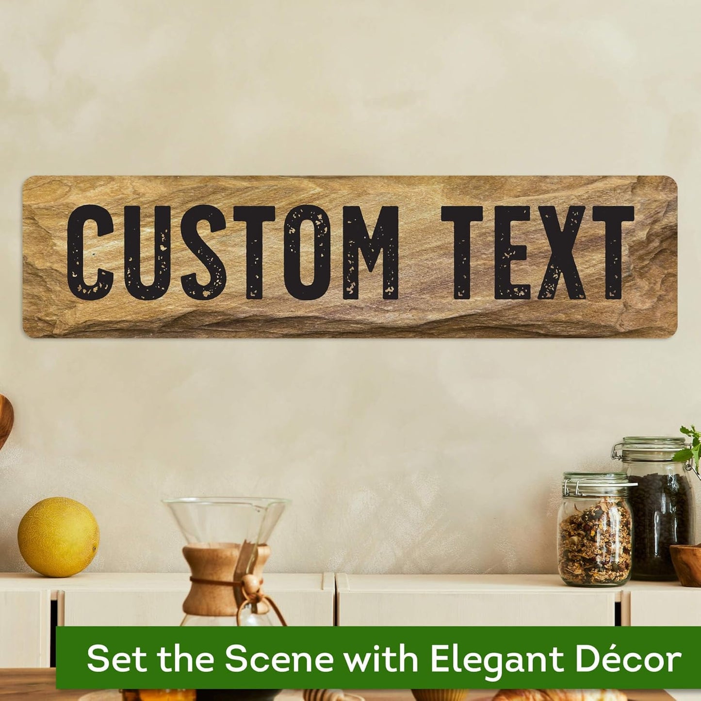 Custom Sign, Custom Street Sign, 11 Font Colors, 13 Font Styles, 4 Hole Options, 22 Sizes, 6x24 Inches, Rust Free DiBound, Fade Resistant, Made in USA by My Sign Center (Stone)