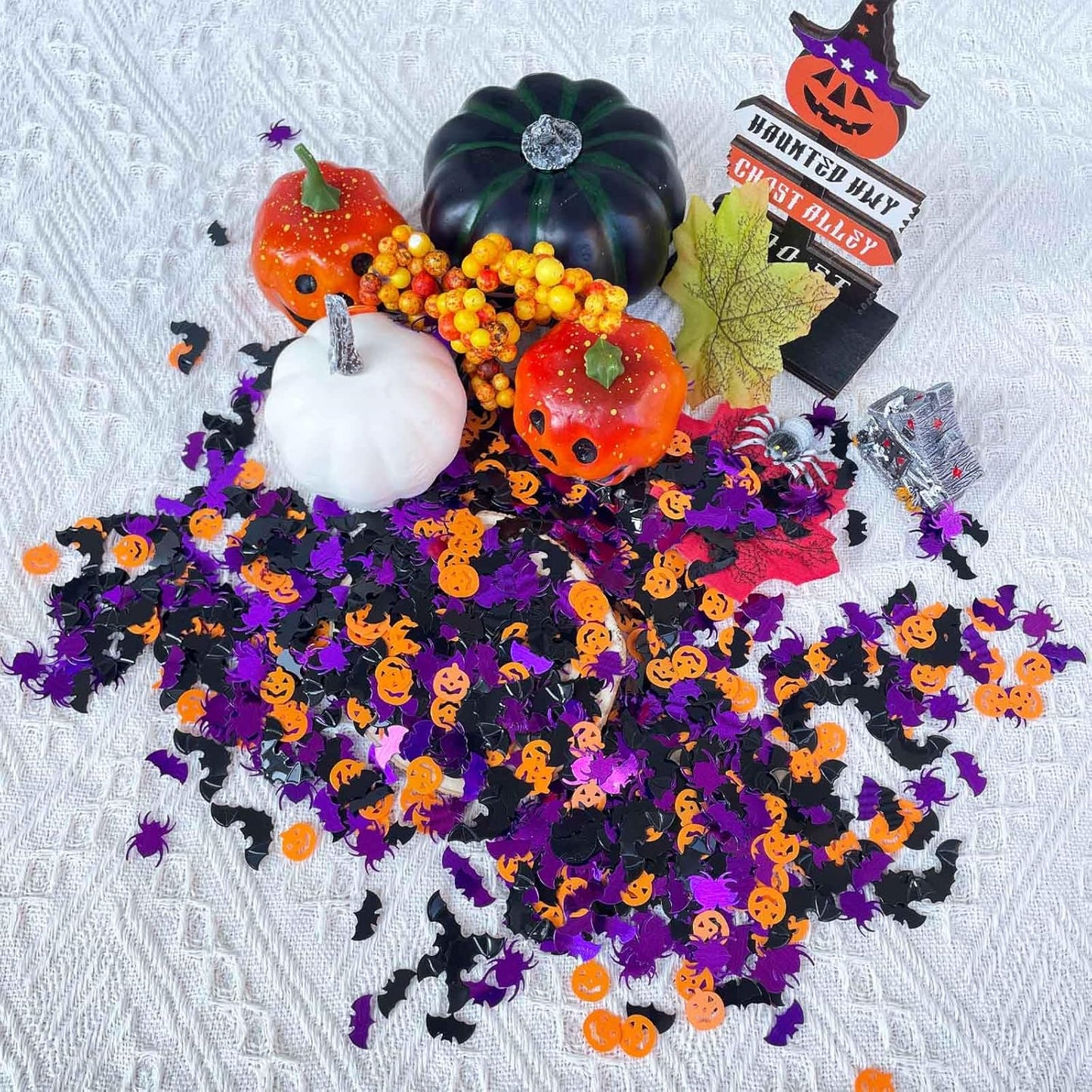Halloween Confetti Glitter,Confetti Sprinkles Bats Spider Glitter Pumpkin Glitter Table Scatter for Halloween Table Decorations 60g
