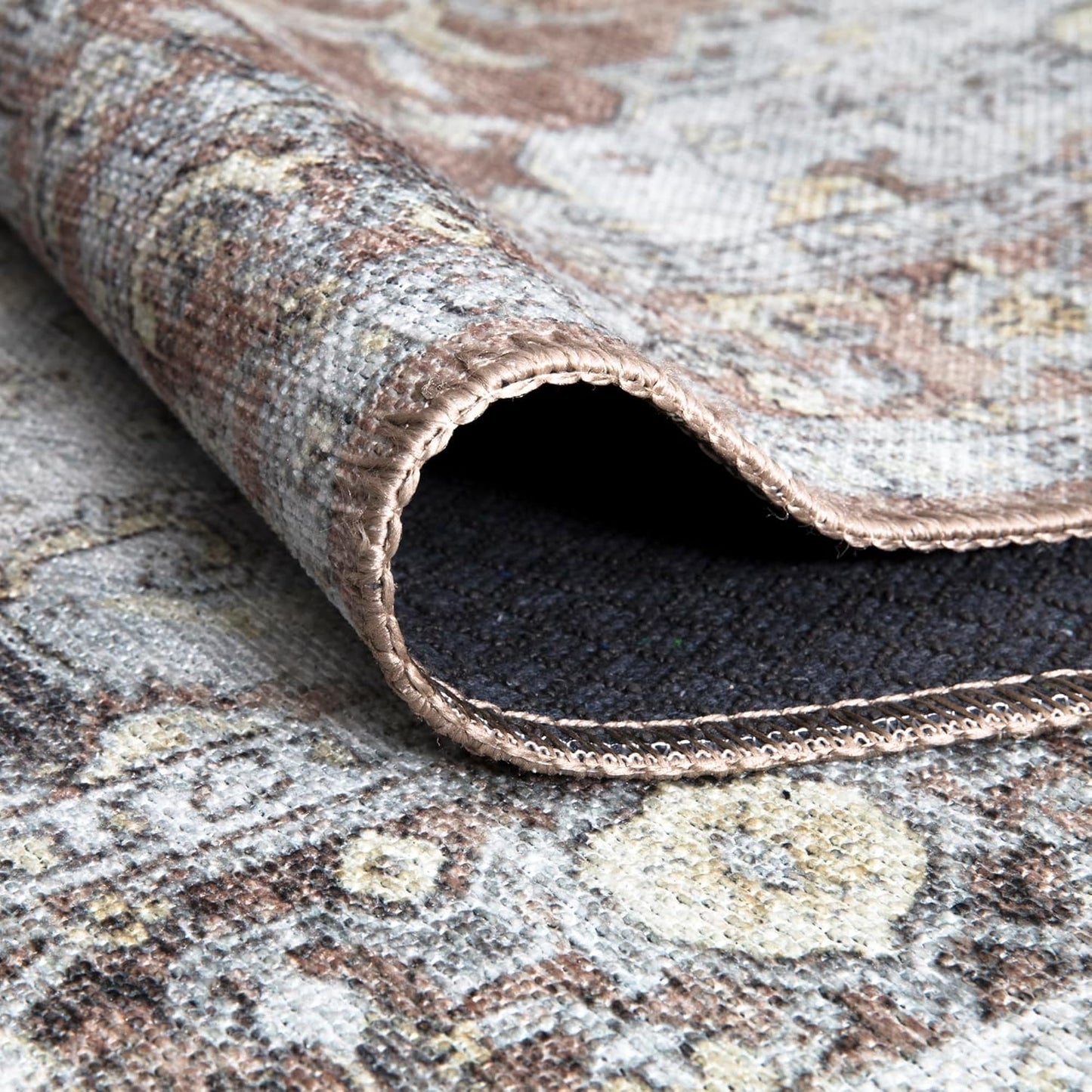 Bloom Rugs Washable Non-Slip 5' x 7' Rug - Blush/Beige Traditional Medallion Area Rug for Living Room, Bedroom, Dining Room, and Kitchen - Exact Size: 5' x 7'