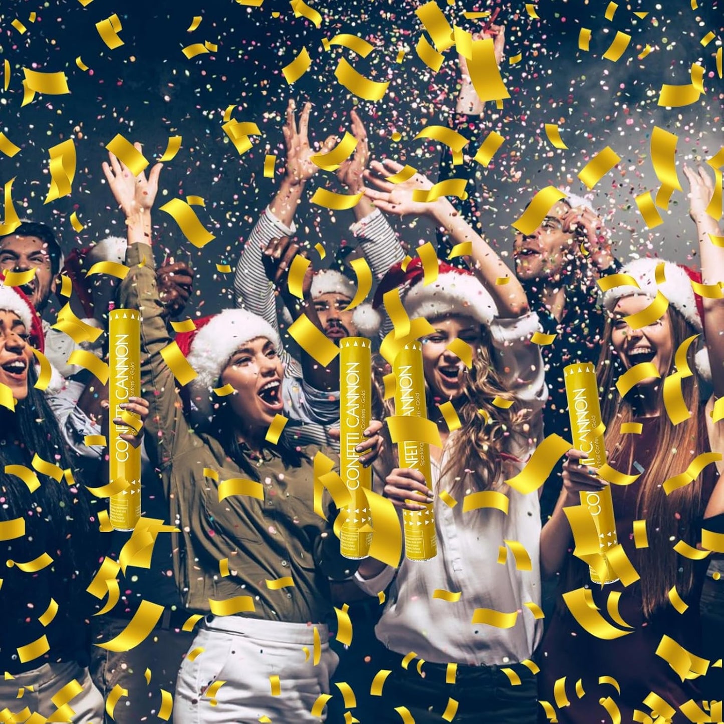 Confetti Cannon Gold Party Poppers 12 Inch Streamer Cannon 12 Pack Golden Party Poppers Shooters Foil Gold Popper Cannon Bulk for Wedding,Birthday,Graduation,New Year Celebration