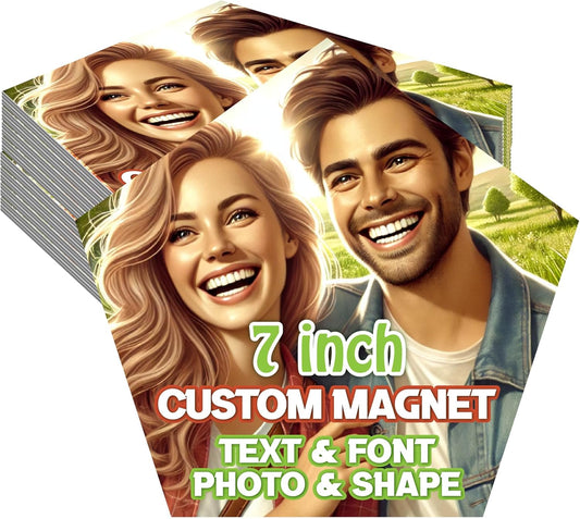 KETABAO – 7" Customized Pentagon Magnetic Pictures Magnet for Refrigerators, Storage Cabinets and Cars – Personalized Gift Ideas