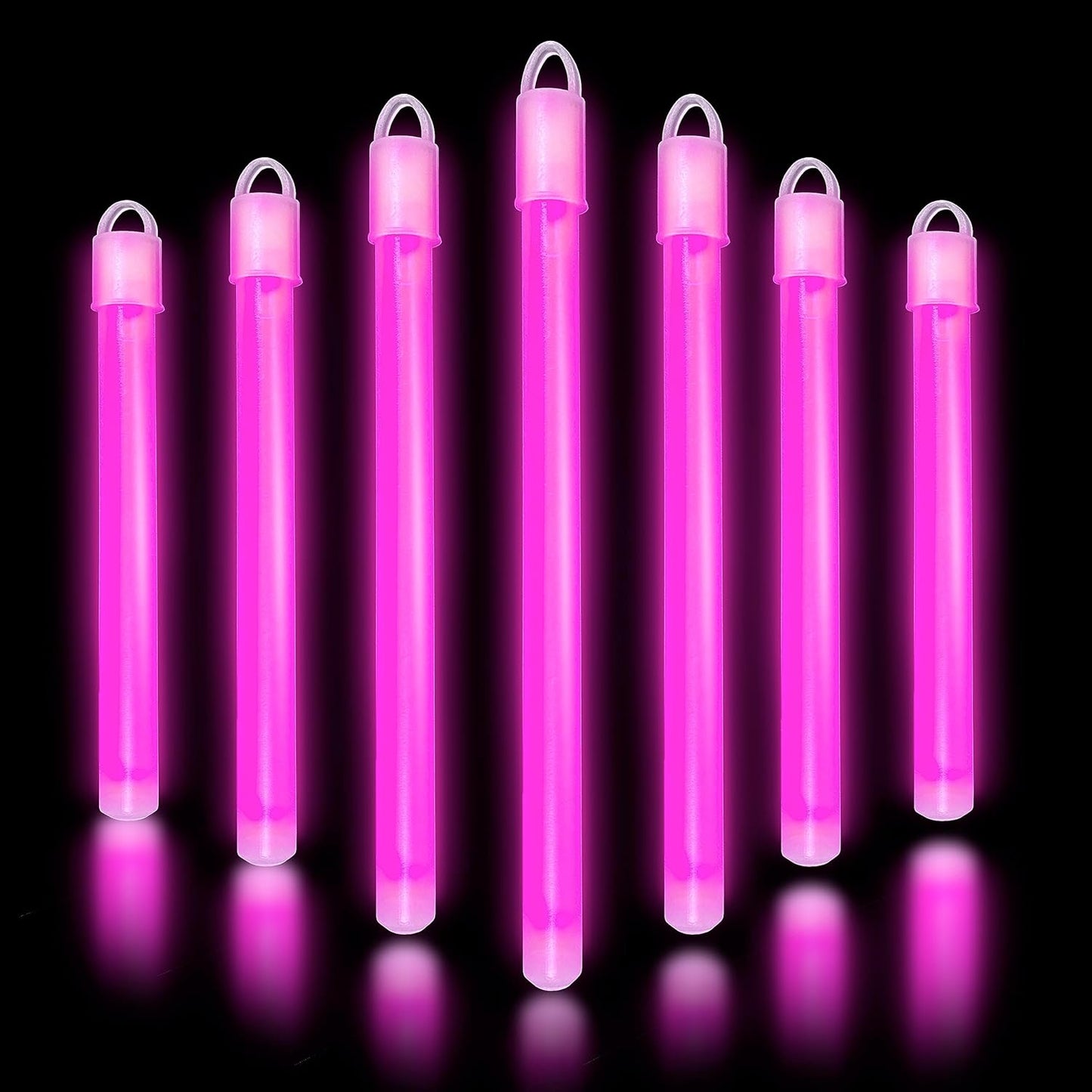 Glow Fever Glow in The Dark Sticks - 100 ct 6" Glow Sticks Bulk Party Pack with End Caps & Lanyards - Glow Party Favors for Concert, Festival, & Wedding - Neon Light Sticks, Pink