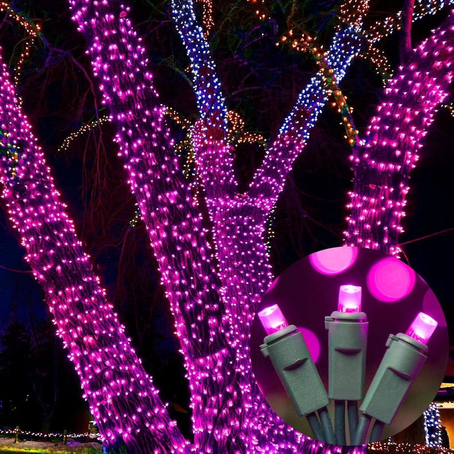 100 Count Pink - 21.6FT LED String Lights, Mini LED Lights for Indoor/Outdoor Home Holiday Party Wedding Independence Day Decoration