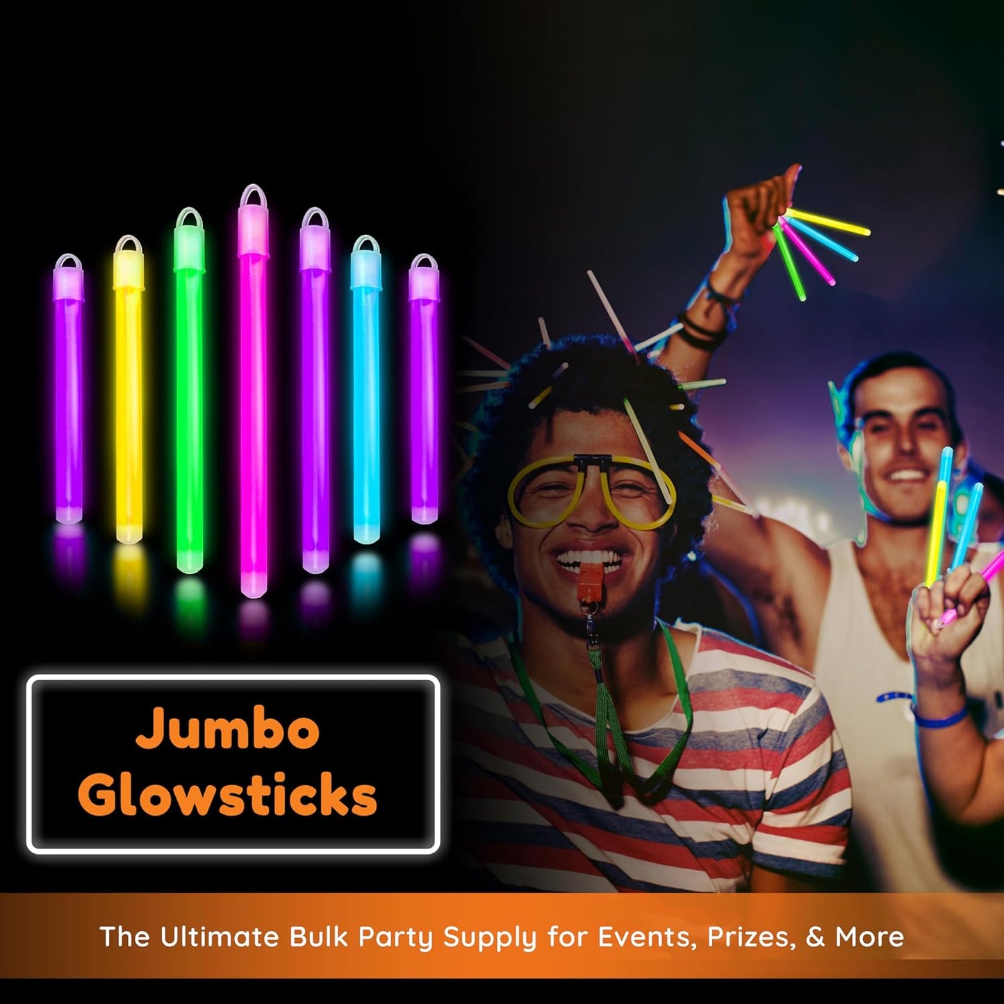 Glow Fever Glow in The Dark Sticks - 100 ct 6" Glow Sticks Bulk Party Pack with End Caps & Lanyards - Glow Party Favors for Concert, Festival, & Wedding - Neon Light Sticks, Pink