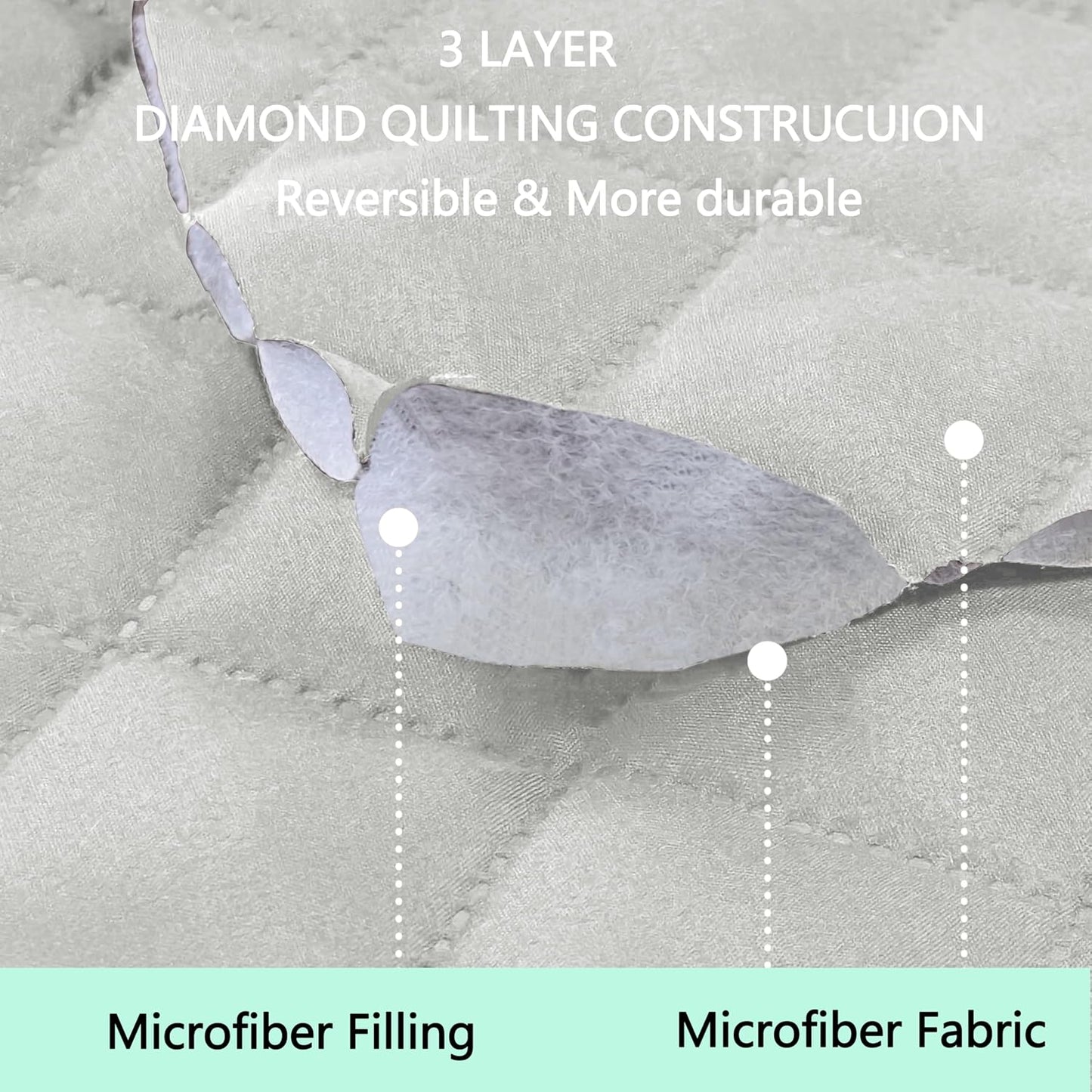 Reversible 4 Seater Sofa Cover 91 Inch Large Couch Cover Furniture Protector(Sofa XX-Large,Light Grey/Beige)