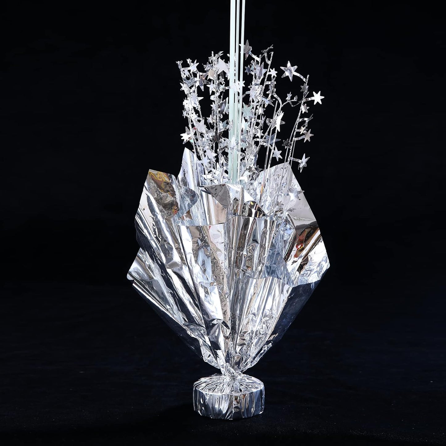 2 Set Silver Balloon Centerpieces for Tables with Balloon Stand Kit Perfect for Parties Birthday Baby Showers 50th Anniversary Party Decorations