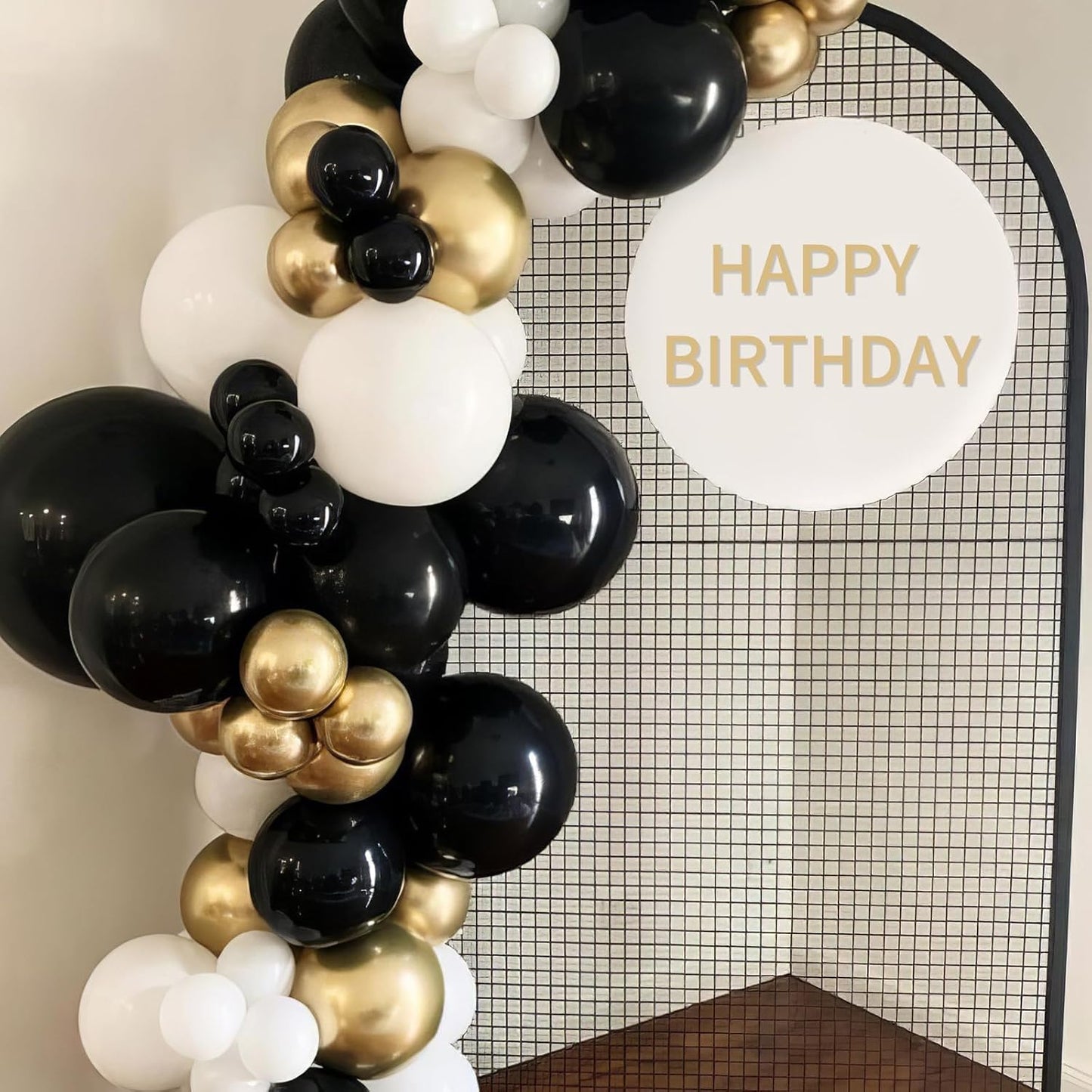 Black and Gold Balloons, Black White and Gold Balloon, Pearl White Black Gold Balloons, Black Gold Confetti Balloons for New Year's Eve Graduation Party Birthday Baby Shower Wedding Decorations