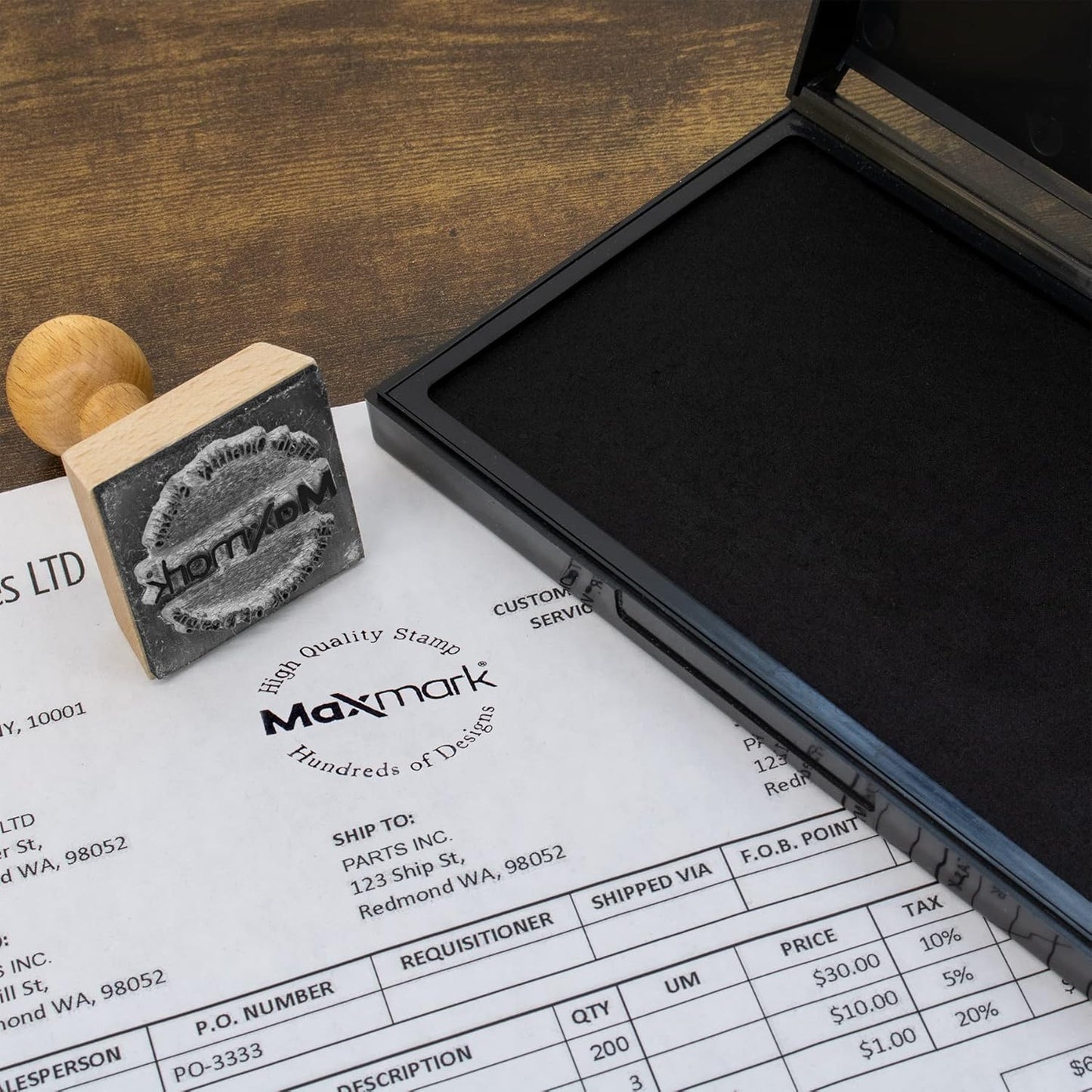 MaxMark Large Premium Olive Green Ink Stamp Pad - 4-1/4" by 7-1/4" - Premium Quality Felt Pad