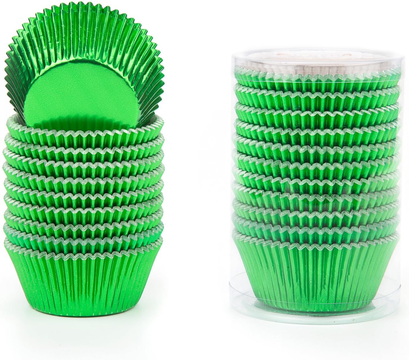 Gifbera Green Foil Standard Cupcake Liners Muffin Cups for Baking Holiday Party, 200-Count
