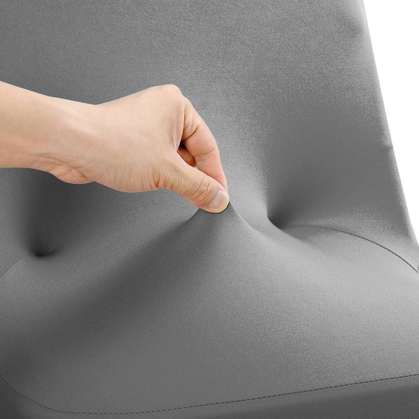 Peomeise Stretch Spandex Folding Chair Cover for Wedding Party Dining Banquet Event (Grey,6pcs)