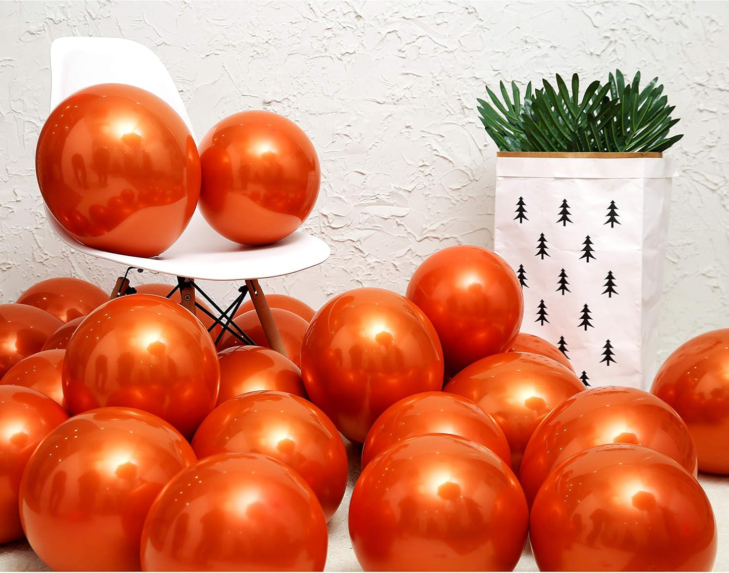 Metallic Orange Balloons, 50pcs 12 inch orange balloons, Double layer orange burnt balloons are more durable, suitable for wedding, birthday party balloon decoration.