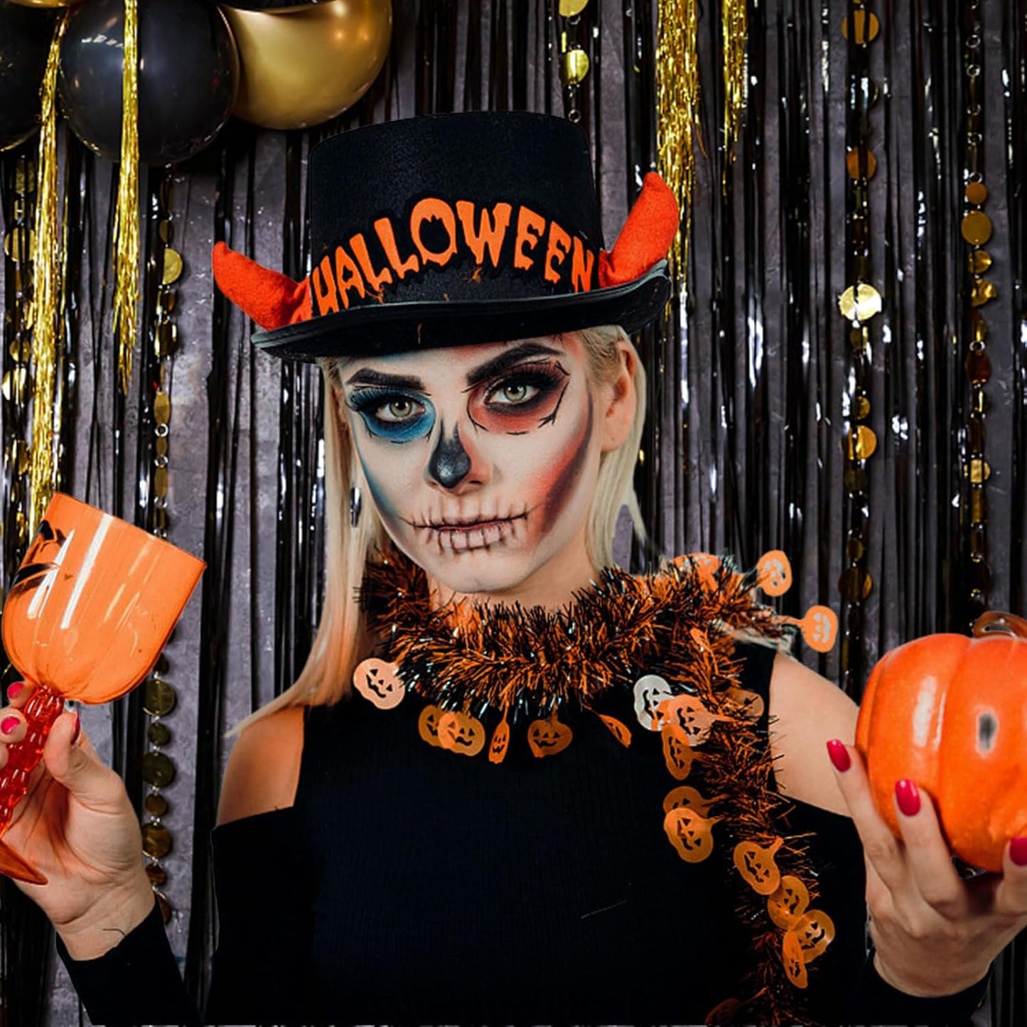 5 Pack Foil Curtain Backdrop Black Metallic Tinsel Foil Fringe Curtains Photo Booth Props for Birthday Wedding Engagement Baby Shower Bachelorette Christmas Holiday Celebration Party Decorations