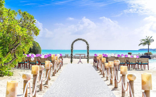 ShinyBeauty 4x20 FT Wedding Aisle Runner Rug - White Waterproof Non-Slip Ceremony Carpet for Outdoor, Beach, Party Events