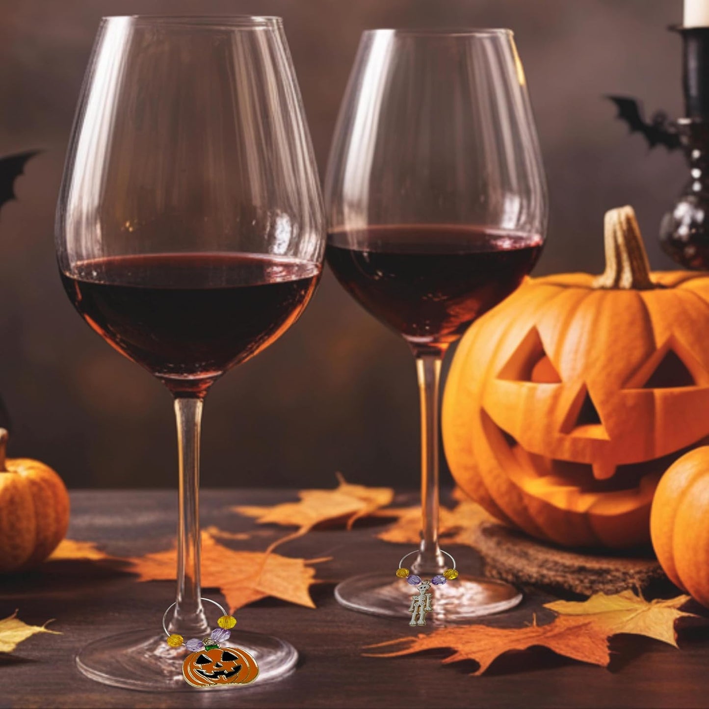 50 Sets Wine Glass Charms, Wine Charms for Stem Glasses, DIY Reusable Drink Markers for Weddings & Bachelorette with Alphabet Beads