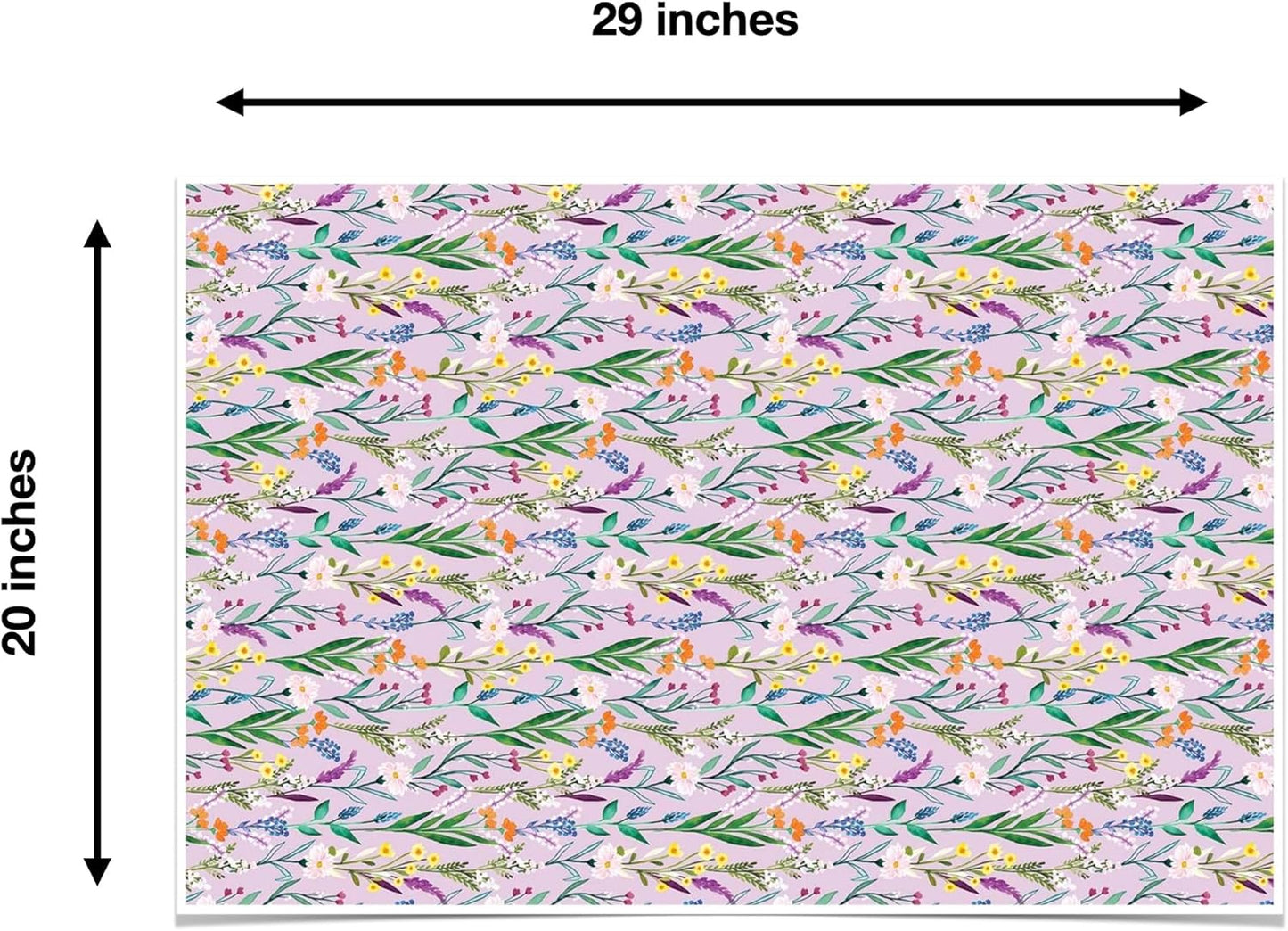 Colors of Rainbow - Wildflower - 12 Sheets, 20 inch X 29 inch - Italian Print Tissue Paper for Decoupage Gift Basket Gift Bag Party Crafts (Wildflower)