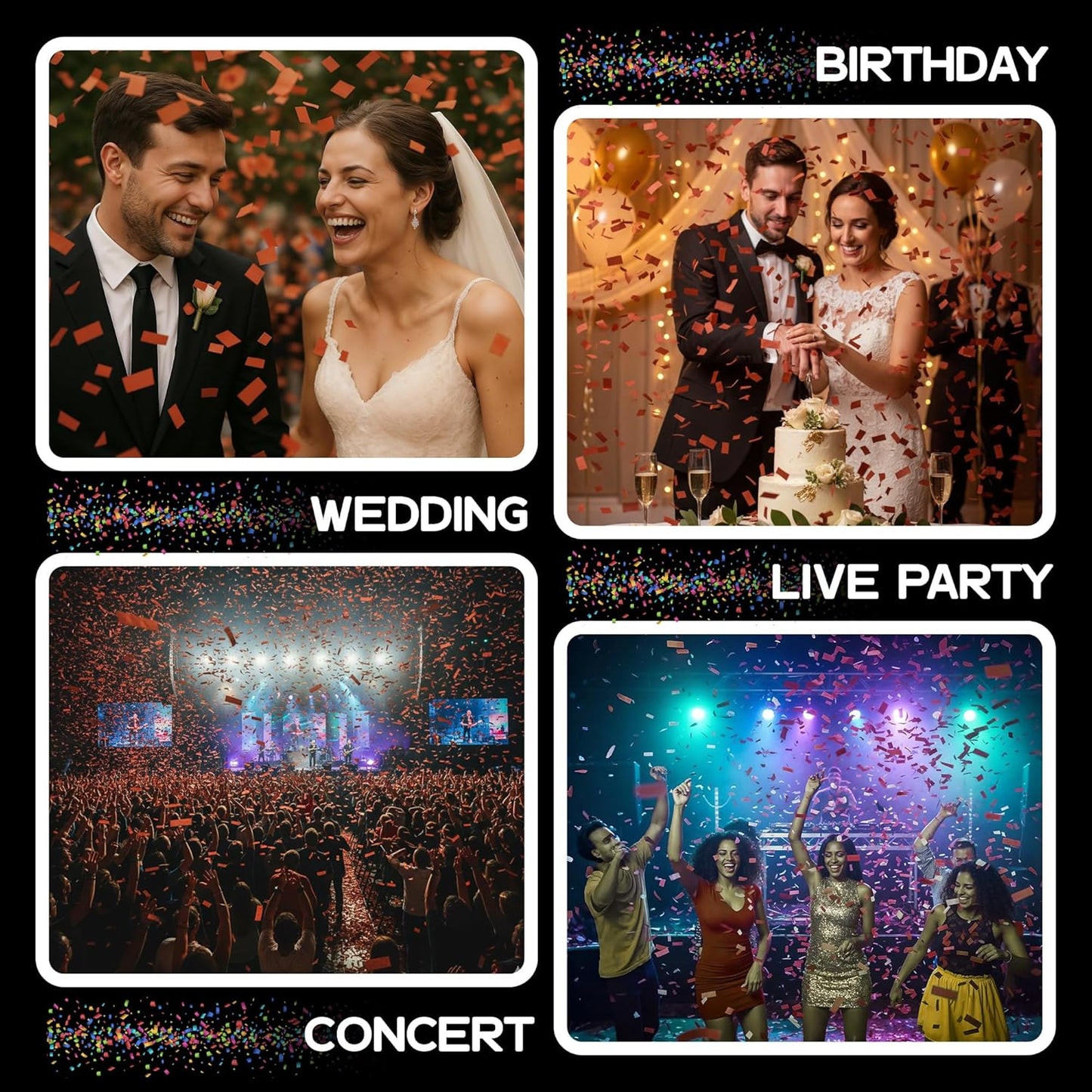 Ultimate Confetti, Maroon Biodegradable Confetti - Rectangular Flame-Resistant and Slow-Falling Tissue Paper Confetti for Cannon and Launcher use – Best for Parties Celebrations - 20 lb, 320 oz