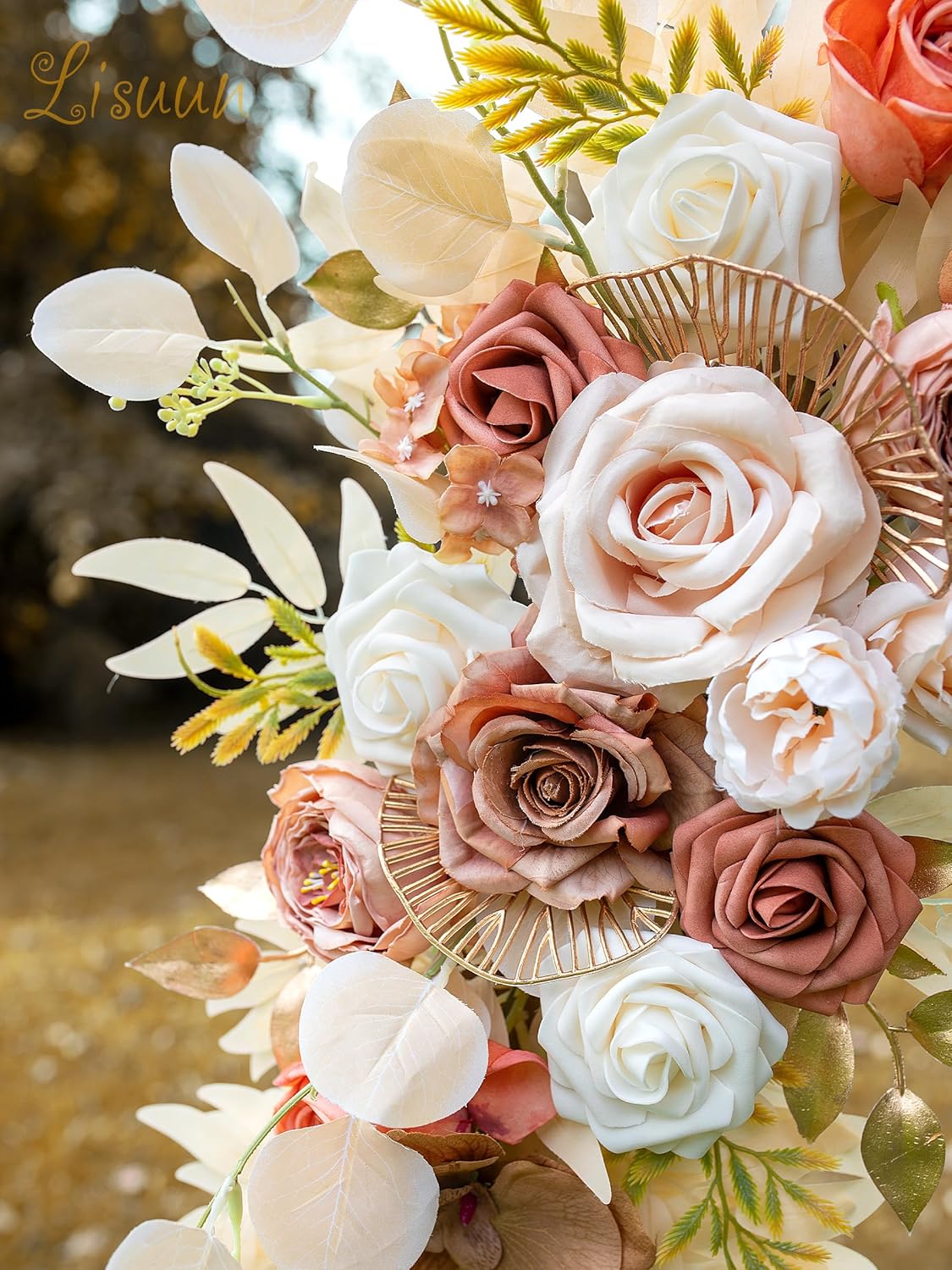 Wedding Arch Flowers, Artificial Flowers for Decoration, Large Flower Swag for Boho Styles Wedding Ceremony Floral Decor - Pack of 2